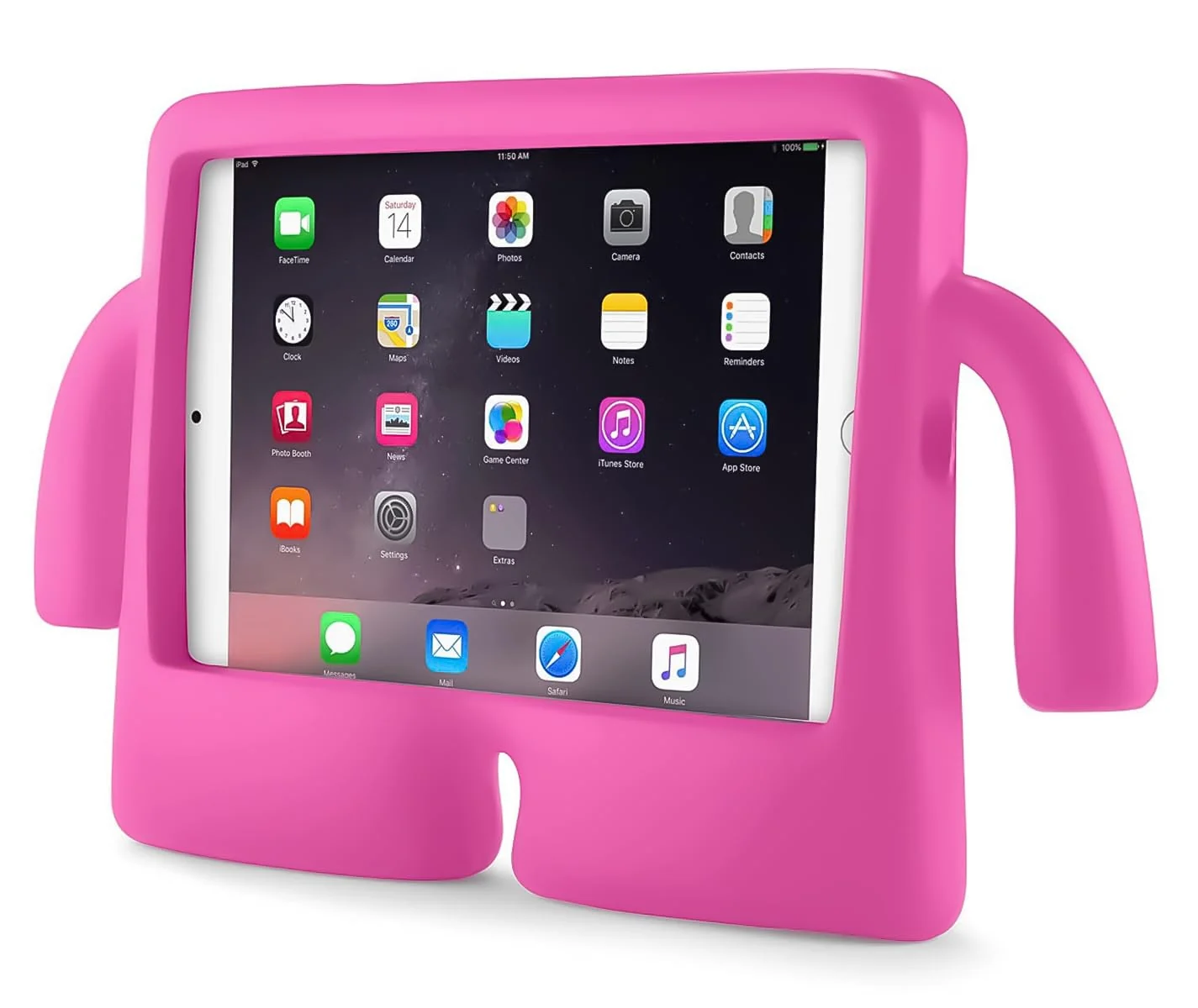DL3 Mobilak Kids Case For iPad 6th/5th Generation (9.7 Inch, 2018/2017 Model), iPad Air 2 & 1st Case, iPad Pro 9.7 Case 2016 Case Shockproof Heavy Duty Cute Cover for Boys Girls - Hot Pink