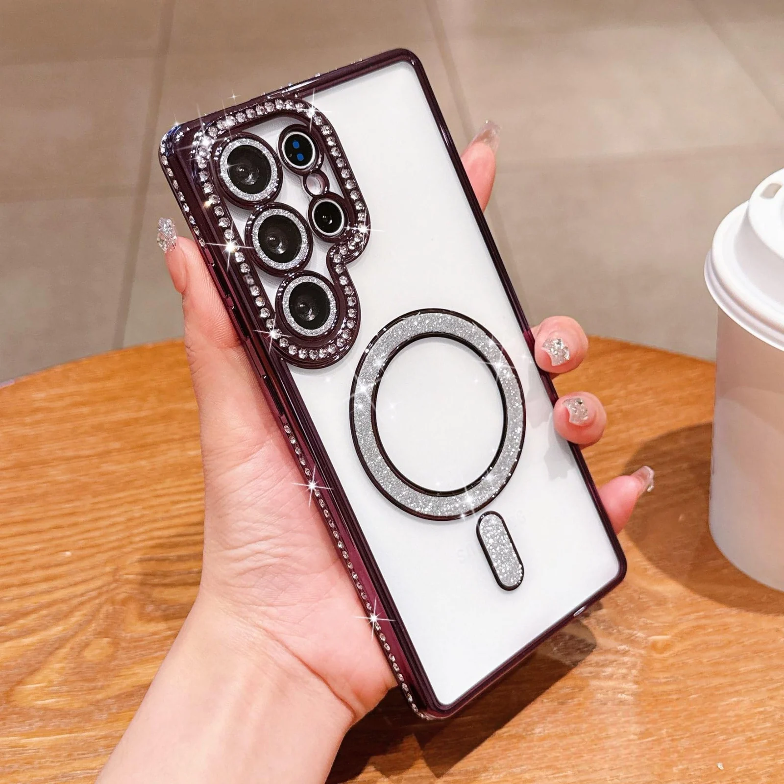 DL3 Mobilak MagSafe-Compatible Magnetic Case for Samsung Galaxy A16 with Camera Protection and Magnetic Car-Mount Support - Purple