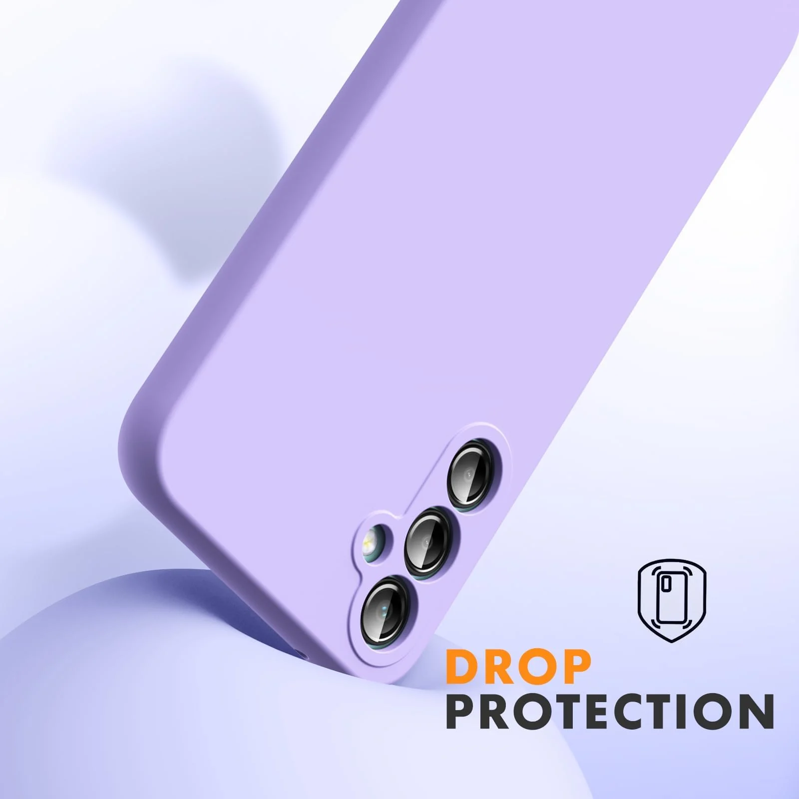 DL3 Mobilak Samsung Galaxy A14 5G Case, Soft Flexible Silicone Gel Rubber Bumper Cover, Full Body Shockproof Protective Phone Case - Lavnder