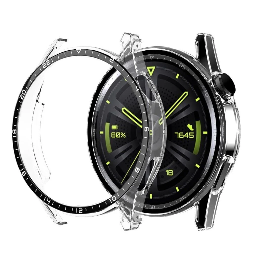 DL3 Mobilak Protective Watch Cover with Screen Protector for Huawei Watch GT3 46mm, Slim, lightweight profile - Clear