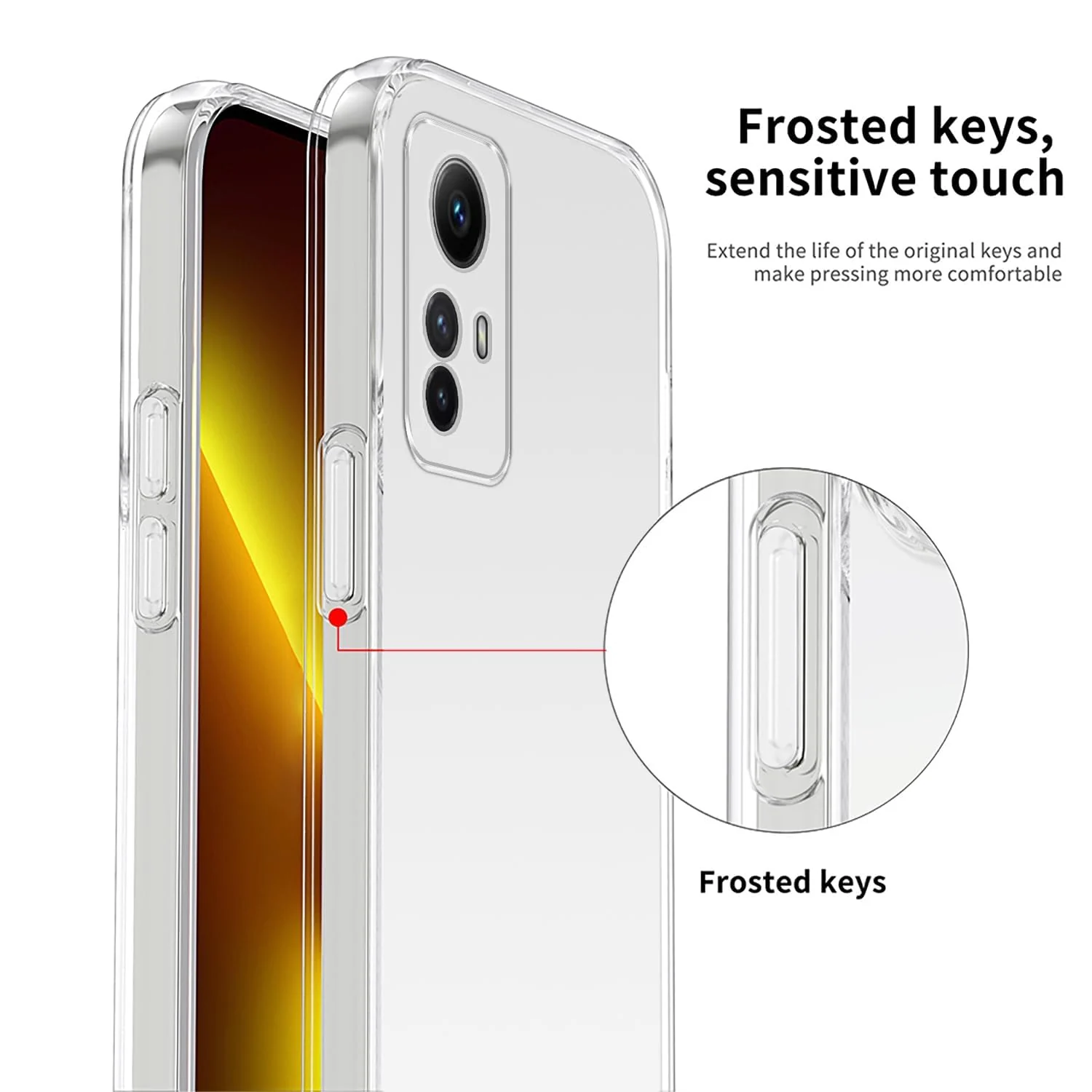 DL3 Mobilak Case Compatible with Xiaomi Redmi Note 12S Case Crystal Soft TPU Gel Case Flexible Silicone Anti-Scratch Camera Protection TPU Cover - Clear