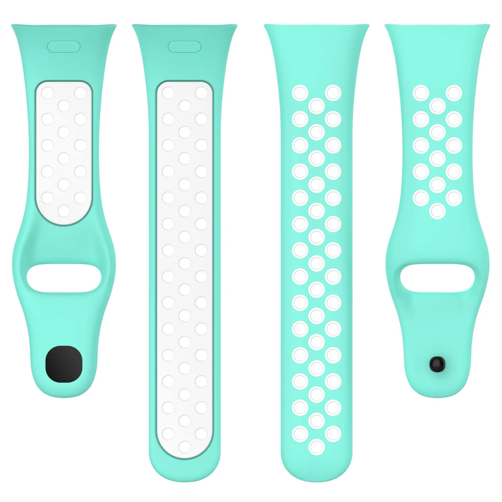 DL3 Mobilak Strap Silicone Compatible With Xiaomi Redmi Watch 3 Active/Redmi Watch 3 Lite, Sport Silicone Watch Band Wrist Strap, Bracelet Wristband Wrist Strap - Cyan White