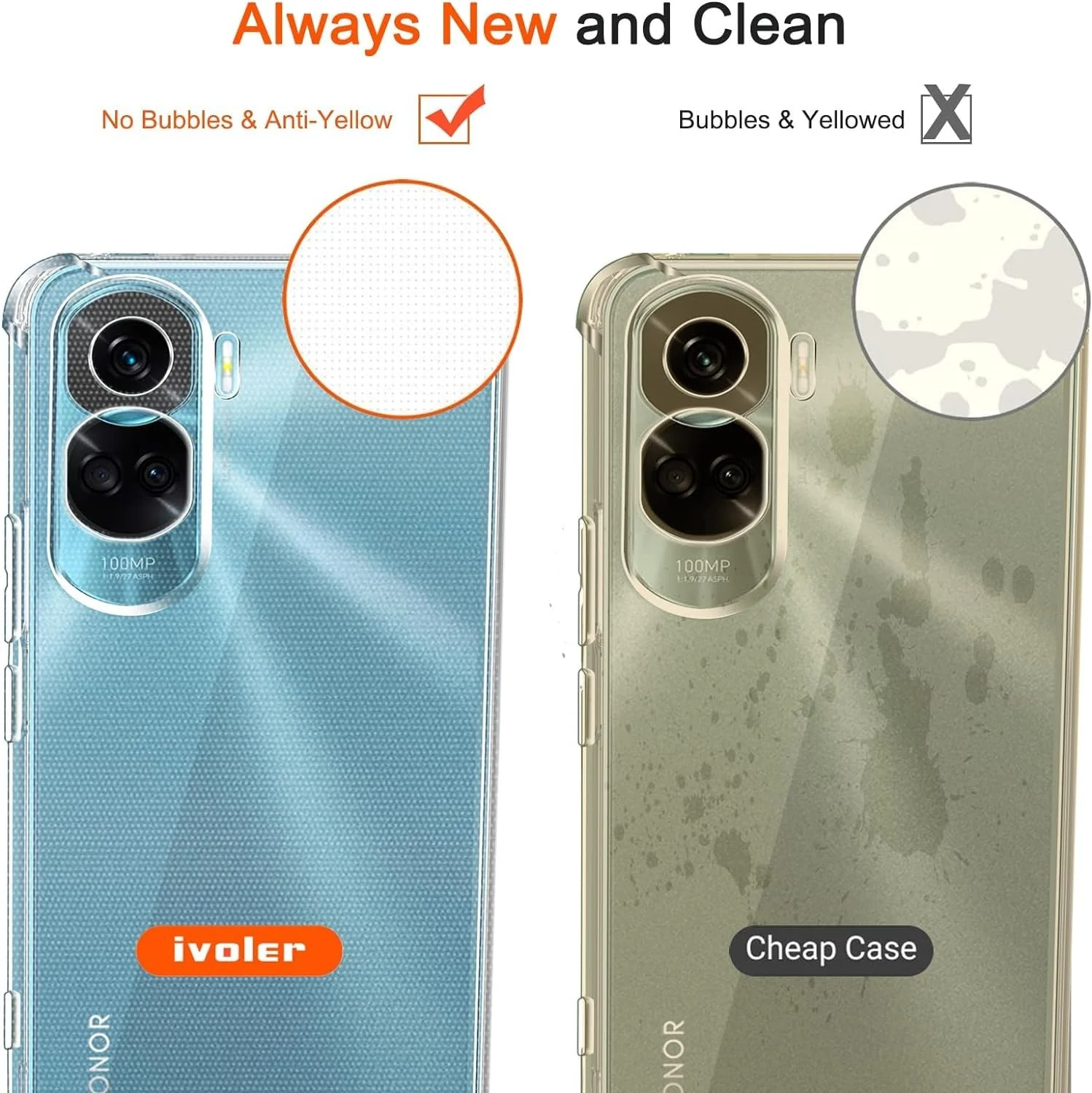 DL3 Mobilak Clear TPU Protective Case for Honor 90 Lite 5G with Camera Protection and Shockproof Design - Clear