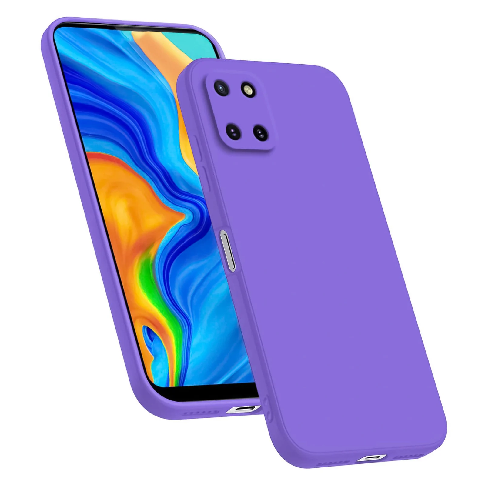 Dl3 Mobilak Samsung Galaxy Note 10 Lite Case, Soft Flexible Liquid Silicone Gel Rubber Bumper Cover, Full Body Shockproof Protective Phone Case (Light Blue)