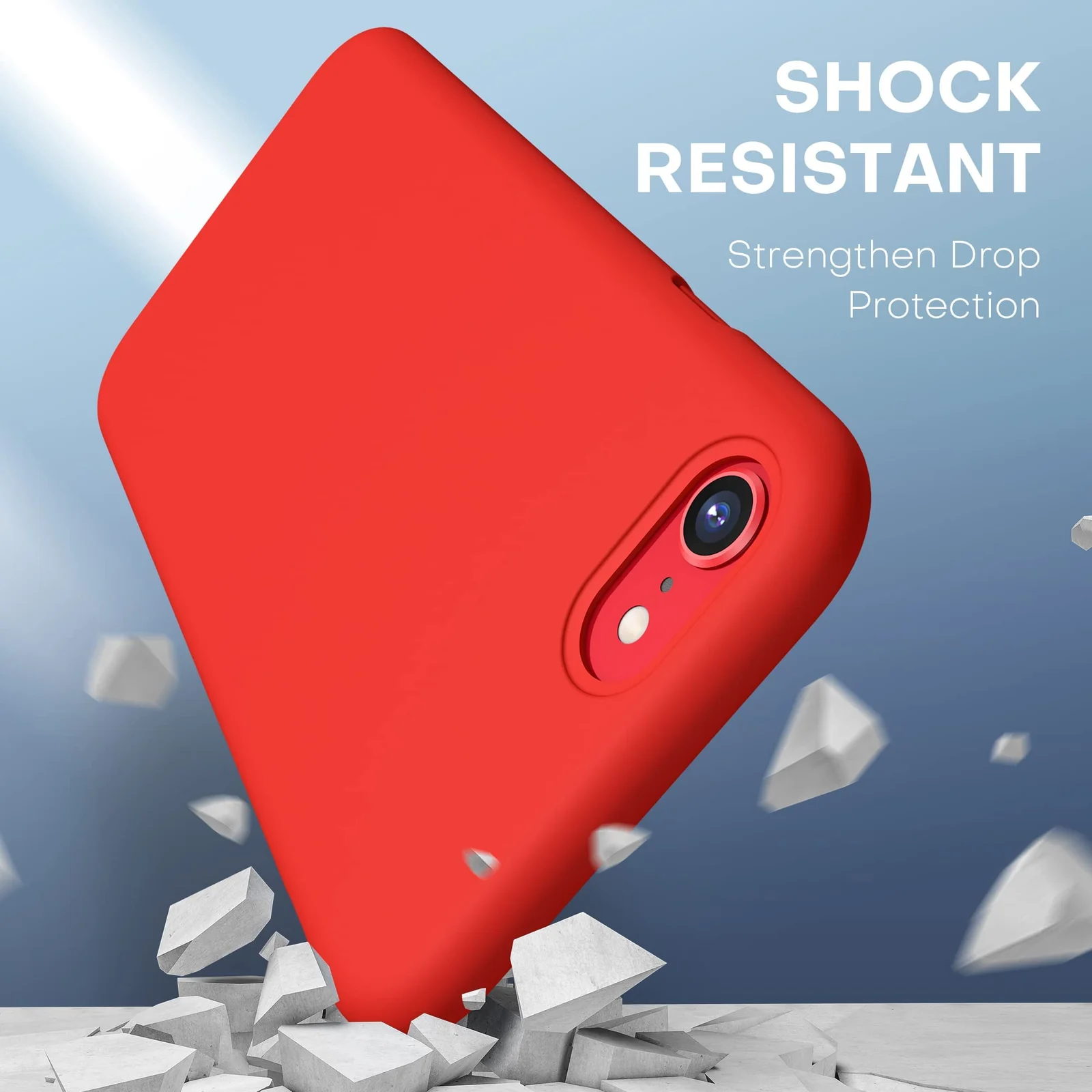 DL3 Mobilak Compatible with iPhone 7/8, iPhone SE 2022, SE 2020, Case, Liquid Silicone Case, Full Body Protective Cover, Shockproof, Slim Phone Case, Anti-Scratch Soft Microfiber - A. Red