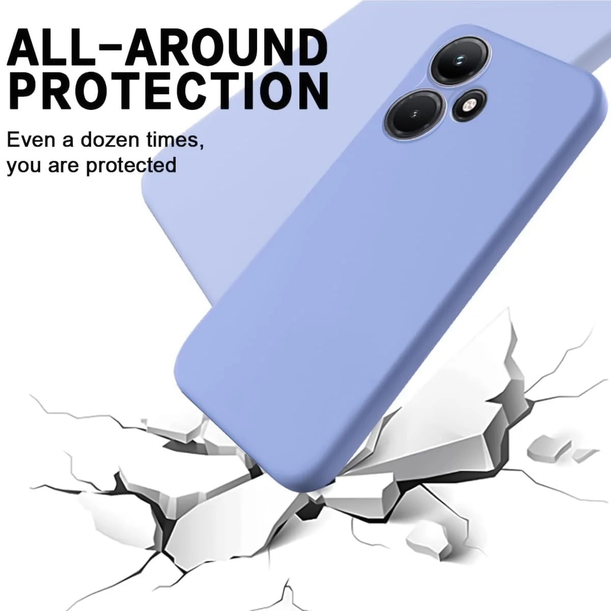 DL3 Mobilak Liquid Silicone Protective Case with Soft Microfiber Lining with Full Camera Protection for Infinix Hot 30i - Baby Blue