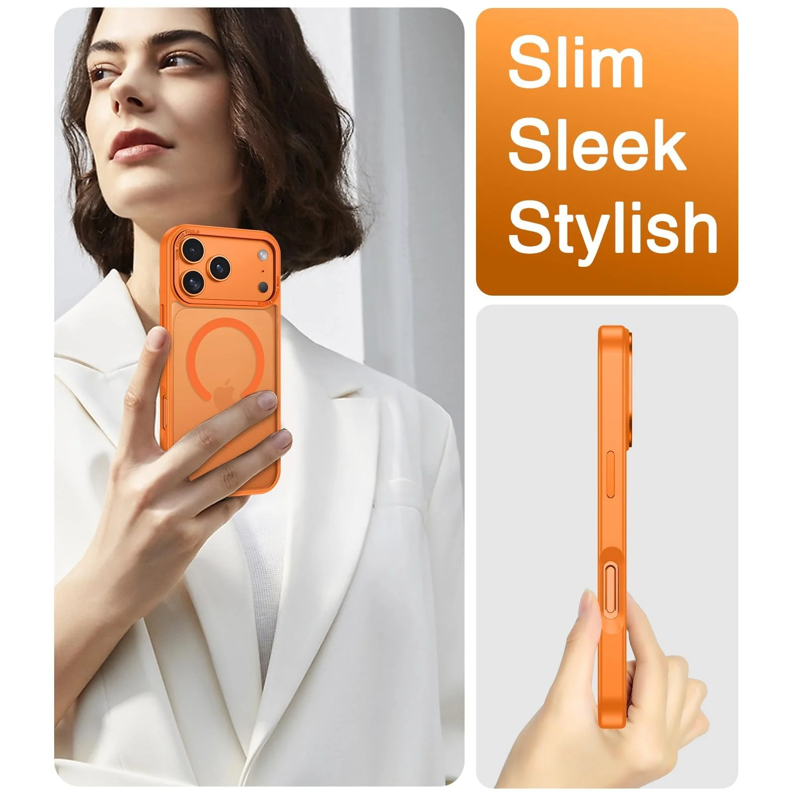 DL3 MOBILAK Protective Phone Case for Apple iPhone 18 Pro and 17 Pro - Orange