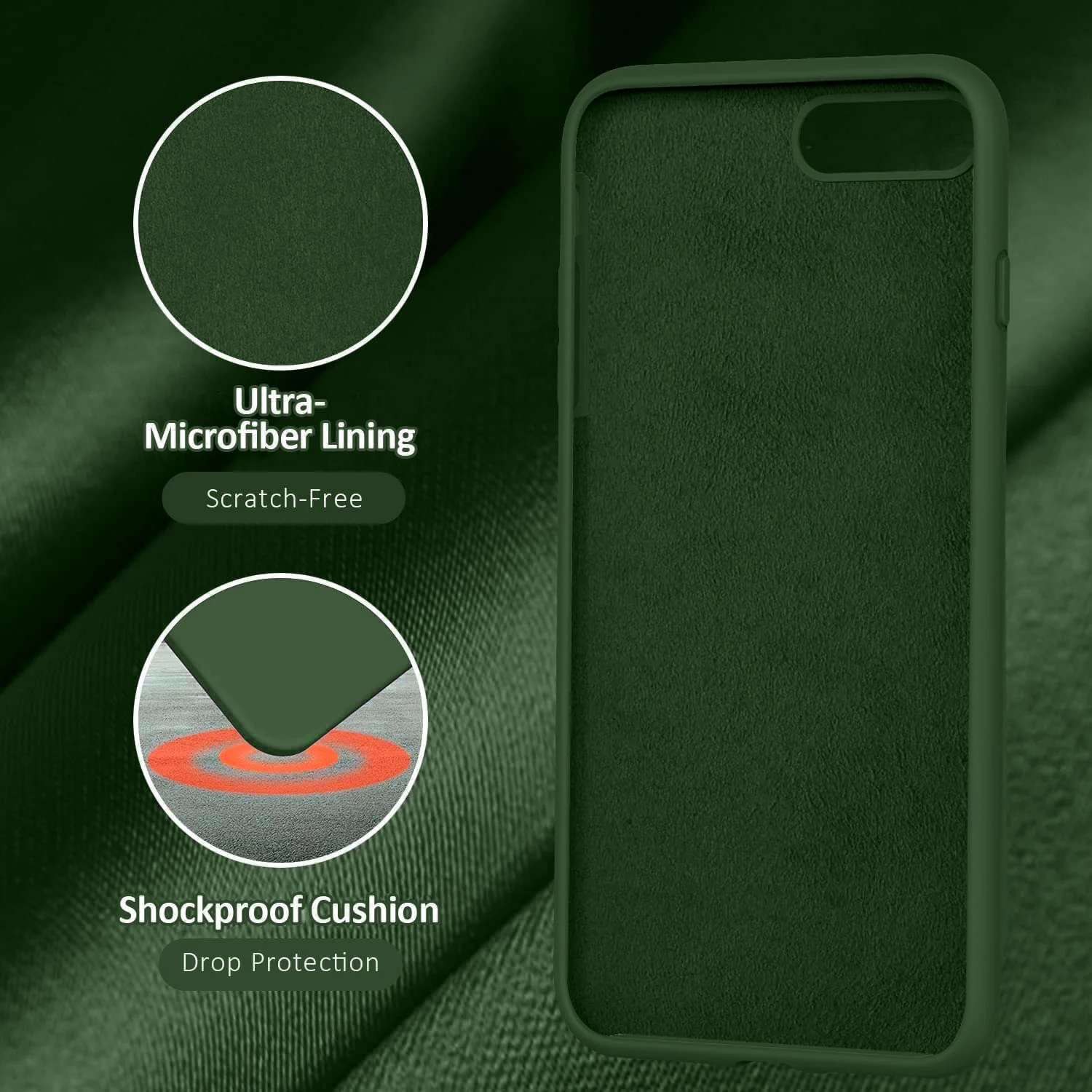 DL3 Mobilak Liquid Silicone Protective Case with Soft Microfiber Lining for iPhone 7 Plus / iPhone 8 Plus - Clover