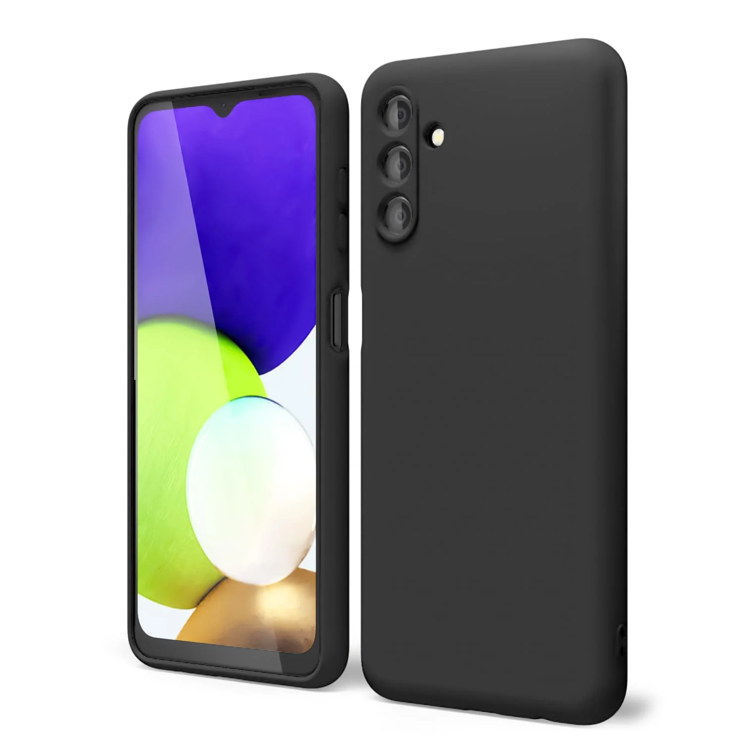 DL3 Mobilak Soft Silicone Protective Case for Samsung Galaxy A15 with Microfiber Lining and Shockproof Design - Black