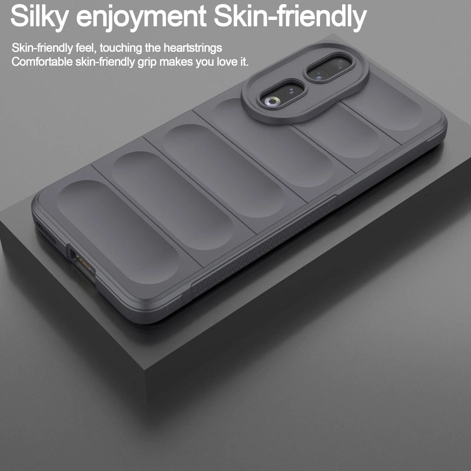 DL3 Mobilak Flexible Silicone and TPU Protective Case with Camera Protection for Honor 90 - Dark Gray