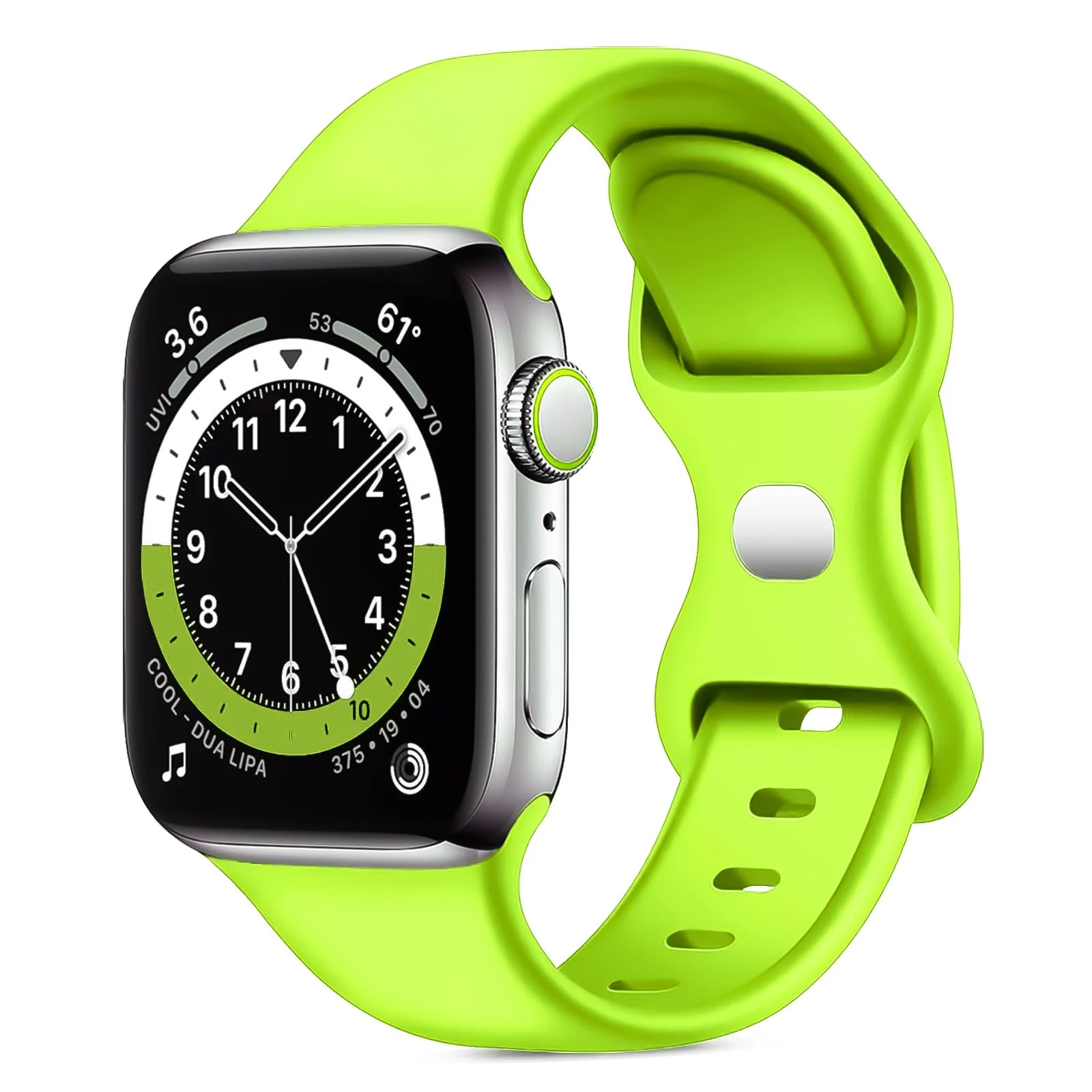 42MM/44MM/45MM/49MM — DL3 Mobilak Bands Compatible with Apple Watch Ultra 49mm 45mm 44mm 42mm 41mm 40mm 38mm, Replacement Soft Silicone Strap for iWatch Series 9/8/7/6/5/4/3/2/1 (Fluorescent, 42MM/44MM/45MM/49MM)