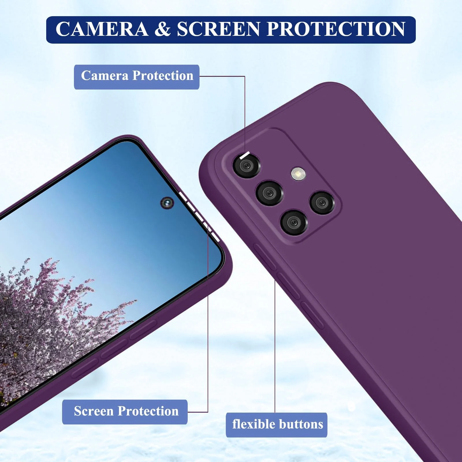 DL3 Mobilak Soft Silicone Gel Bumper Case for Samsung Galaxy A51 - Violet