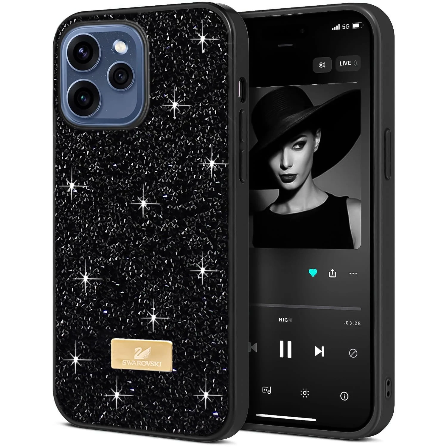 OPPO Reno 15 Pro — DL3 Mobilak Glitter Protective Case for OPPO Reno 15 Pro, Supports wireless charging, Shock-absorbing protection, Scratch-resistant surface