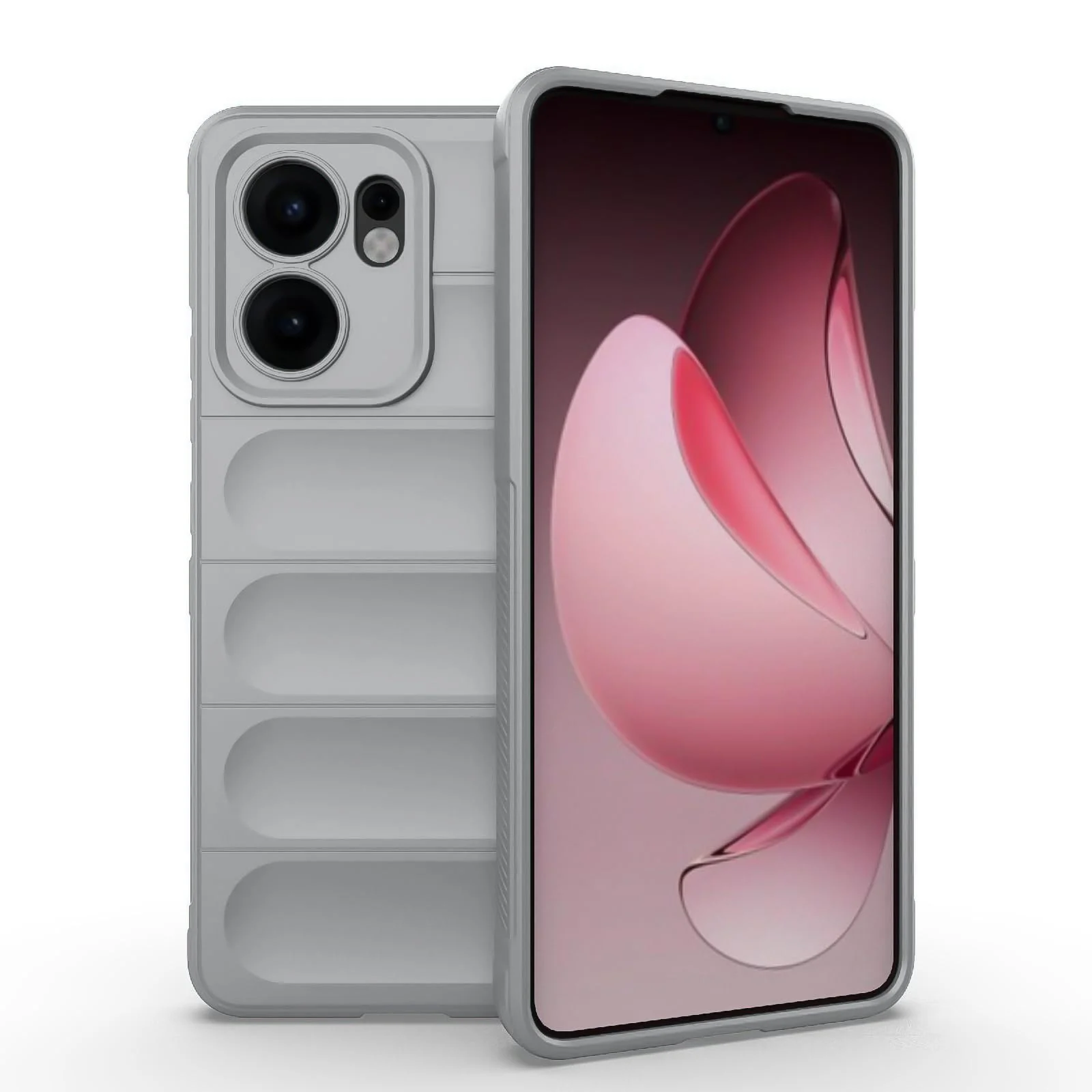 DL3 Mobilak Flexible Silicone and TPU Protective Case with Camera Protection for OPPO Reno 13F - Gray