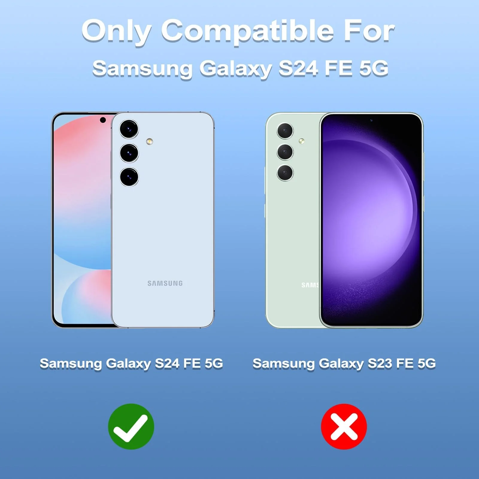 DL3 Mobilak Case Compatible with Samsung Galaxy S24 FE 5G Case Crystal Soft TPU Gel Case Flexible Silicone Anti-Scratch Camera Protection TPU Cover - Clear