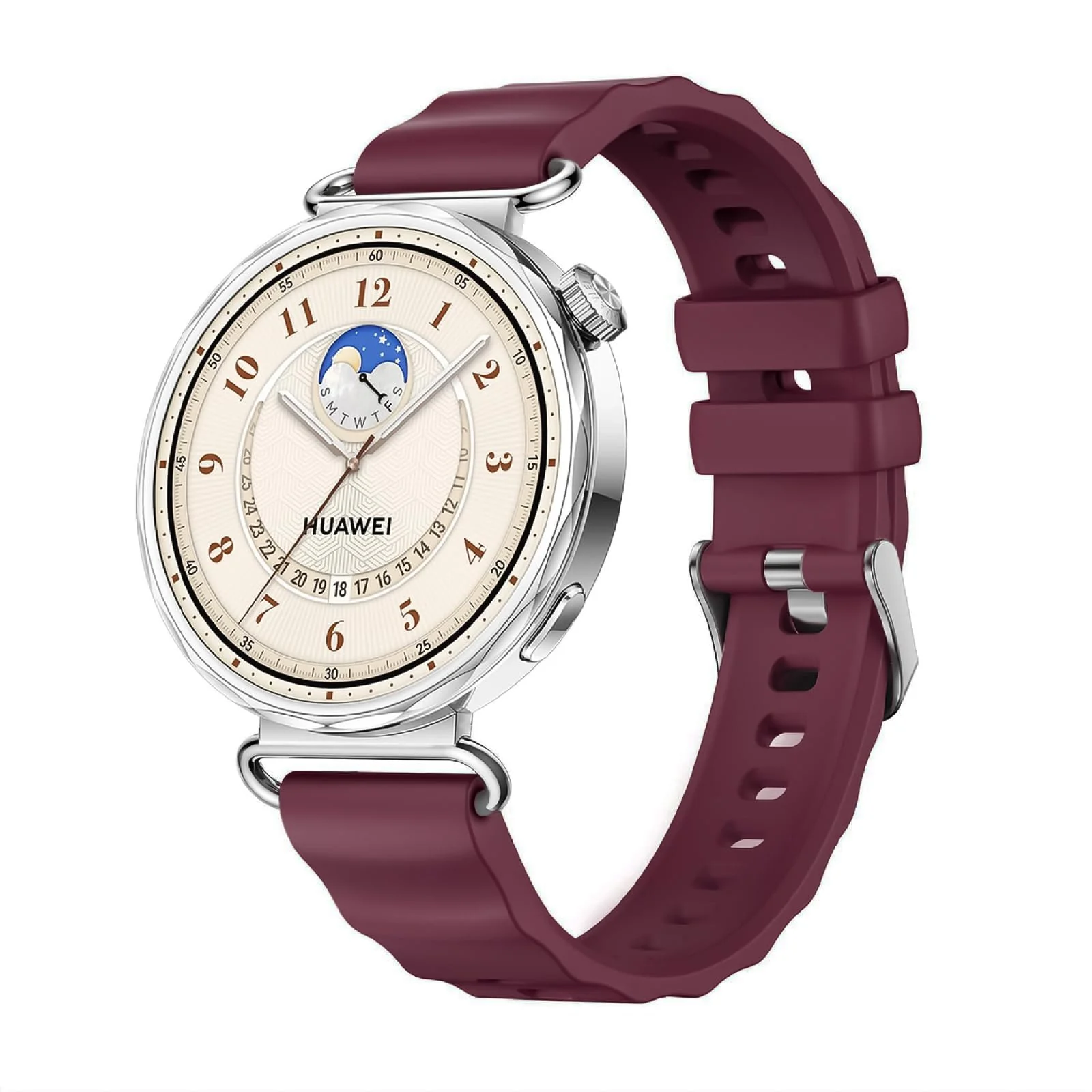 DL3 Mobilak 18mm Silicone Strap Compatible with Huawei Watch GT 6 41mm/GT 5 Pro 42 mm/GT5 41mm/GT4 41 mm/Huawei Watch 5 42mm, 18 mm Silicone Sport Replacement Band for Venu 2S/3S/Vivomove 3S/4S