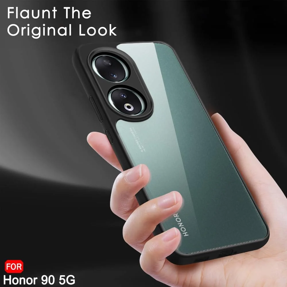 DL3 Mobilak Soft Silicone Protective Case for Honor 90 with Camera Protection and Military-Grade Protection - Black