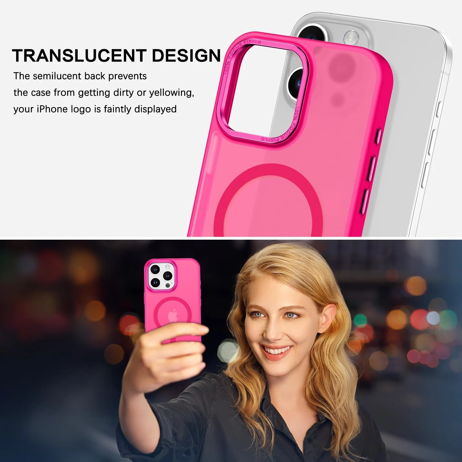 DL3 MOBILAK Protective Phone Case for Apple iPhone 16 Pro Max - Hot Pink