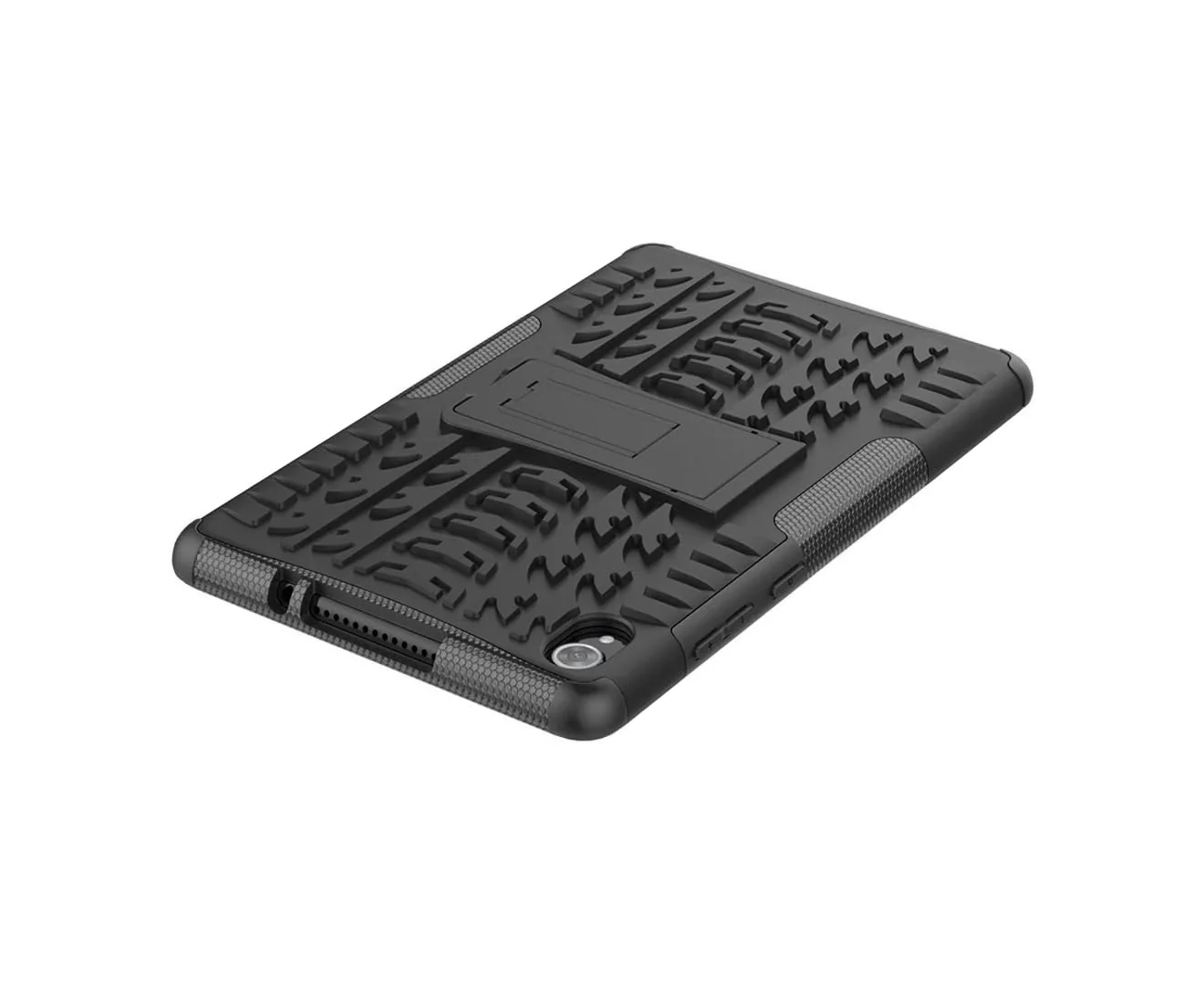 DL3 Mobilak Case For Lenovo Tab M8 4th Gen 2023/3rd Gen 2022/HD LTE 2021/Tab M8 HD/Tab M8 FHD 2019 8.0 inch, Hybrid Rugged Armor Heavy Duty 2 in 1 TPU + PC Dual Layer Case with Kickstand - Black
