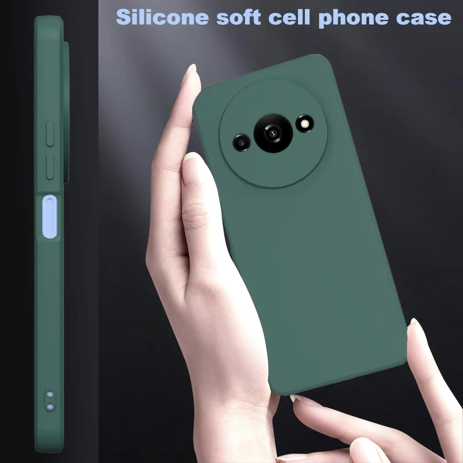 DL3 Mobilak Liquid Silicone Case for Xiaomi Redmi A3, Shock-absorbing protection, Scratch-resistant surface, Soft microfiber lining - Green
