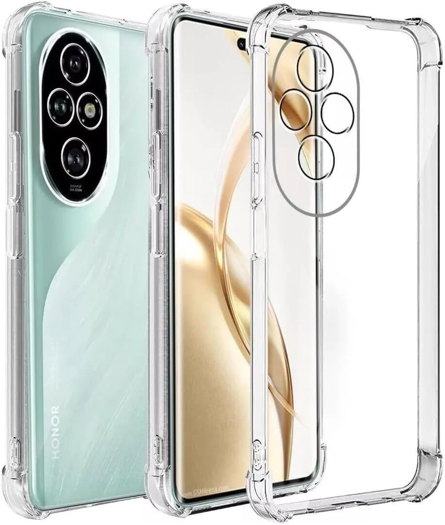 DL3 Mobilak Case Compatible with Honor 200 Pro 5G, Cover Silicone Transparent TPU Gorilla Anti-shock Protector Camera Shockproof Corners - Clear