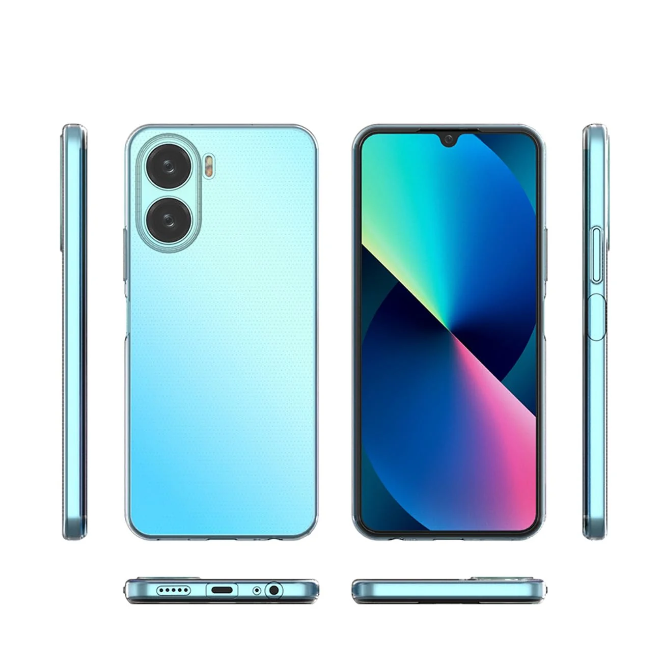 DL3 Mobilak Case Compatible with vivo Y16 / vivo Y02s Case Crystal Soft TPU Gel Case Flexible Silicone Anti-Scratch Camera Protection TPU Cover - Clear