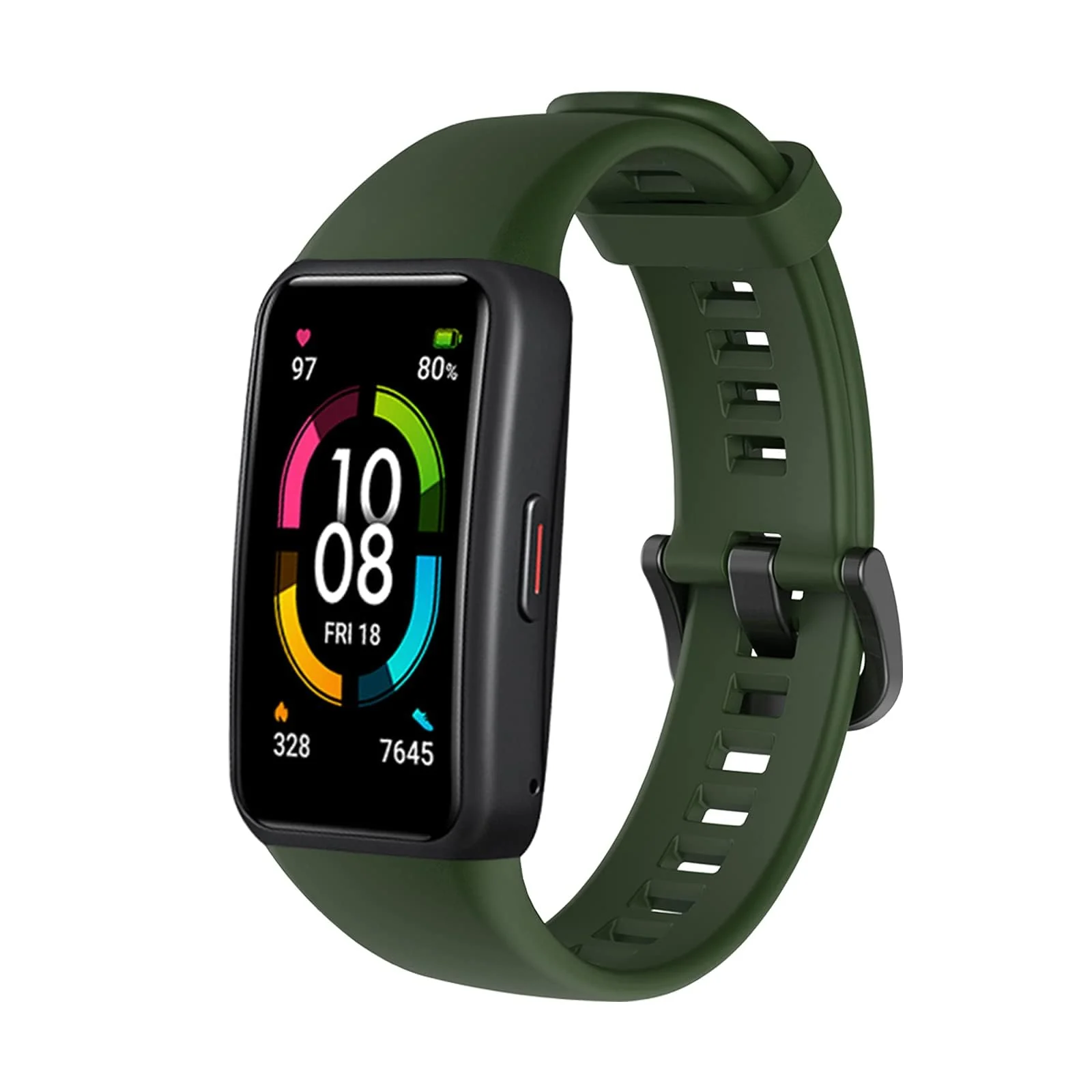 DL3 Mobilak Bracelet Compatible With Huawei Band 6/Honor Band 6/Band 6 Pro/Band 6 NFC Wristbands for Men Women, Silicone Strap, Waterproof Sports Replacement Straps - Green