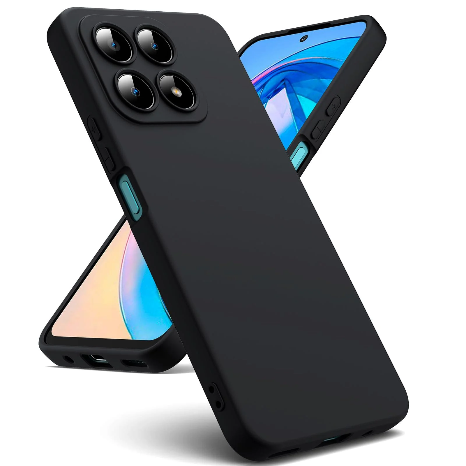 DL3 Mobilak Liquid Silicone Case for Honor X8a, Not compatible with MagSafe, Supports wireless charging, Camera protection - Black