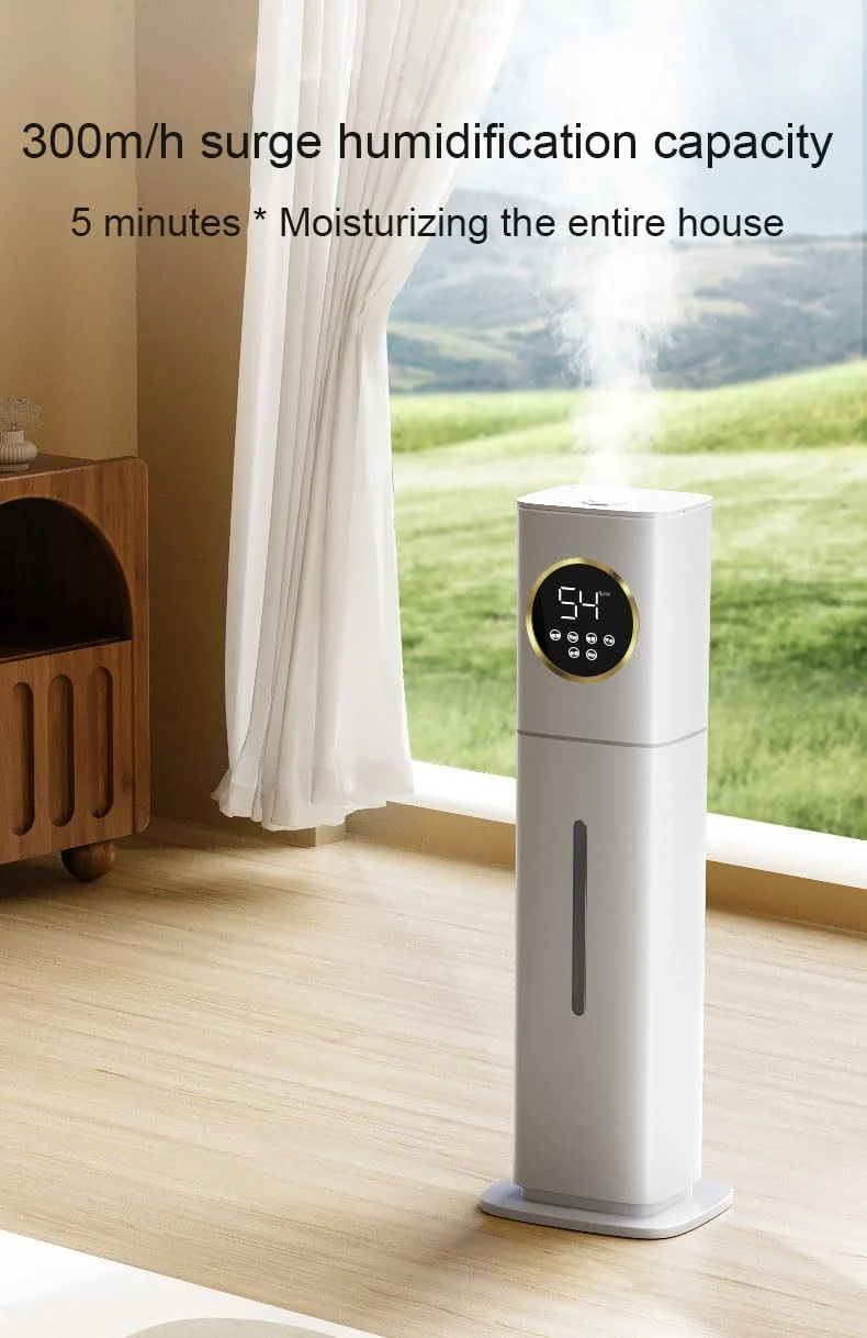 Mobigon Humidifiers for Bedroom Large Room - 8L Air Humidifier with Essential Oil Diffuser, Top Fill Cool Mist for Home Bedroom Baby Nursery Whole House Office Plant - A. White Gold