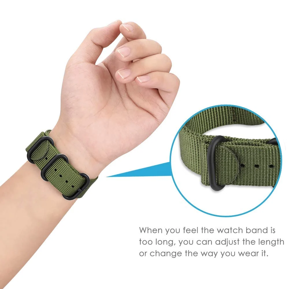 DL3 Mobilak Nylon Band Compatible with Xiaomi Redmi Watch 5 Active/Redmi Watch 5 Lite, 22mm Metal Buckle Sports Watch Strap Men Women Replacement Strap - A-green