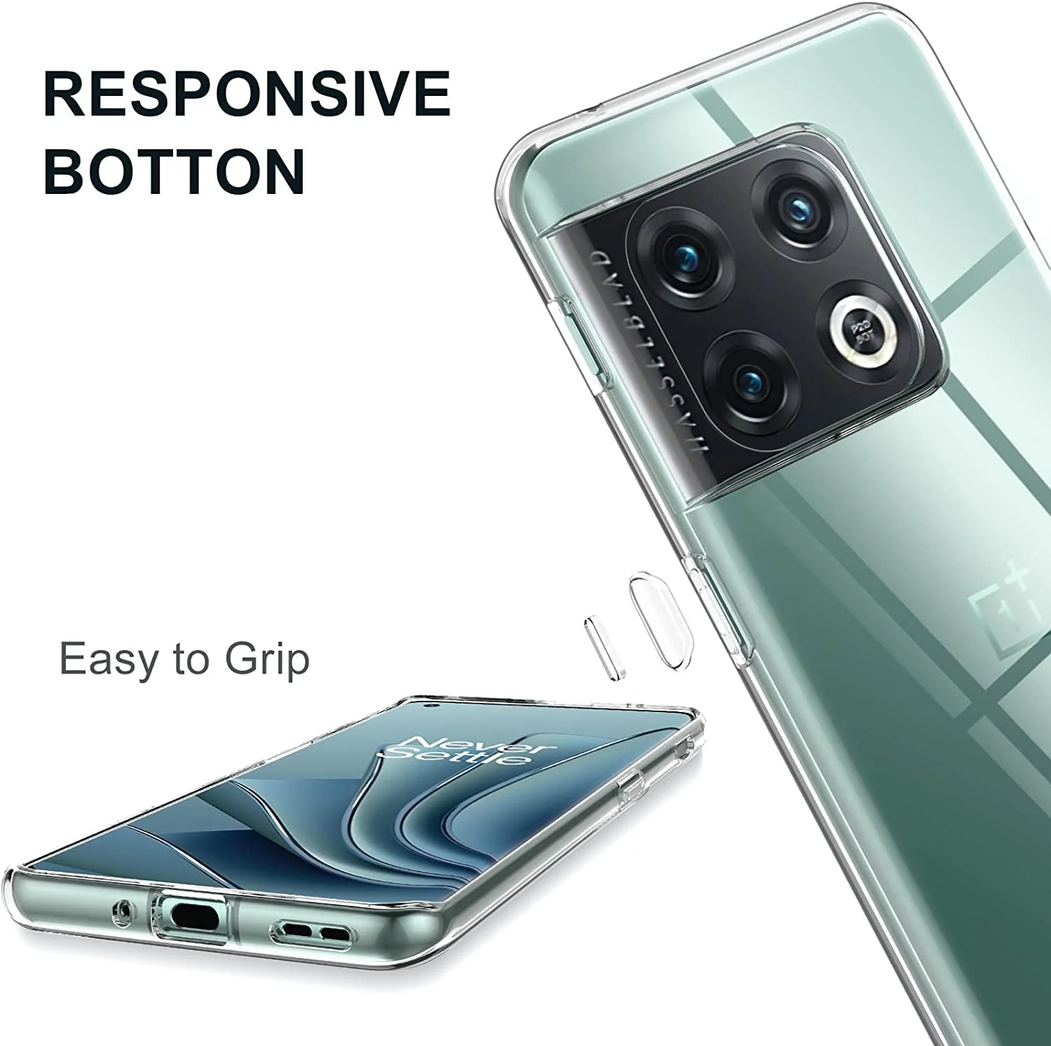 DL3 Mobilak Case Compatible with OnePlus 10 Pro 5G (2022) Case Crystal Soft TPU Gel Case Flexible Silicone Anti-Scratch Camera Protection TPU Cover - Clear