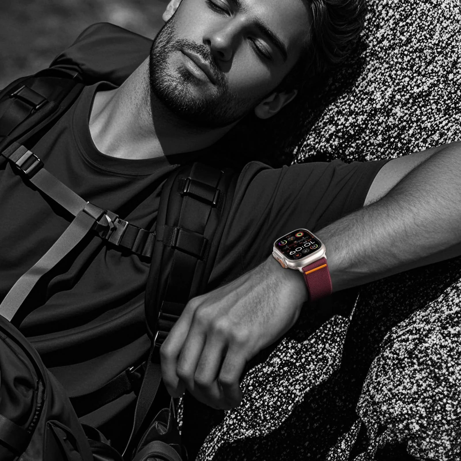 DL3 Mobilak Nylon Strap for Huawei Watch Fit 4/Fit 4 Pro/Fit 3, Men's and Women's, Stretchy Parachute buckle Strap, Sport Elastic Braided Replacement Band for Huawei Watch Fit 3/4/4 Pro - Wine Red