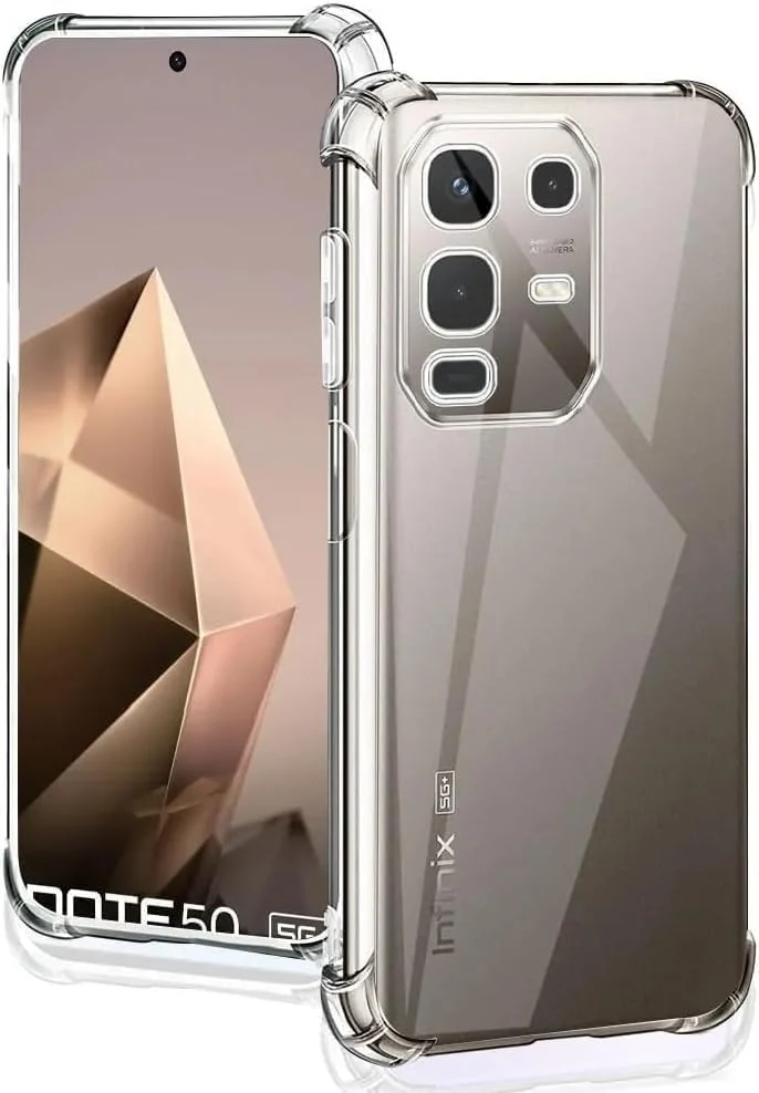 Infinix Note 50S — جراب شفاف من TPU لهاتف Infinix Note 50S، حماية للكاميرا، حماية ماصة للصدمات، سطح مقاوم للخدوش من DL3 Mobilak - شفاف