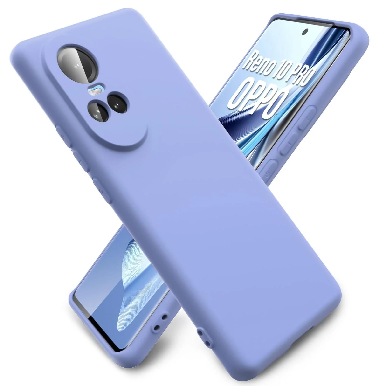 DL3 Mobilak Liquid Silicone Protective Case with Soft Microfiber Lining with Full Camera Protection for OPPO Reno 10 5G / OPPO Reno 10 Pro 5G - Baby Blue