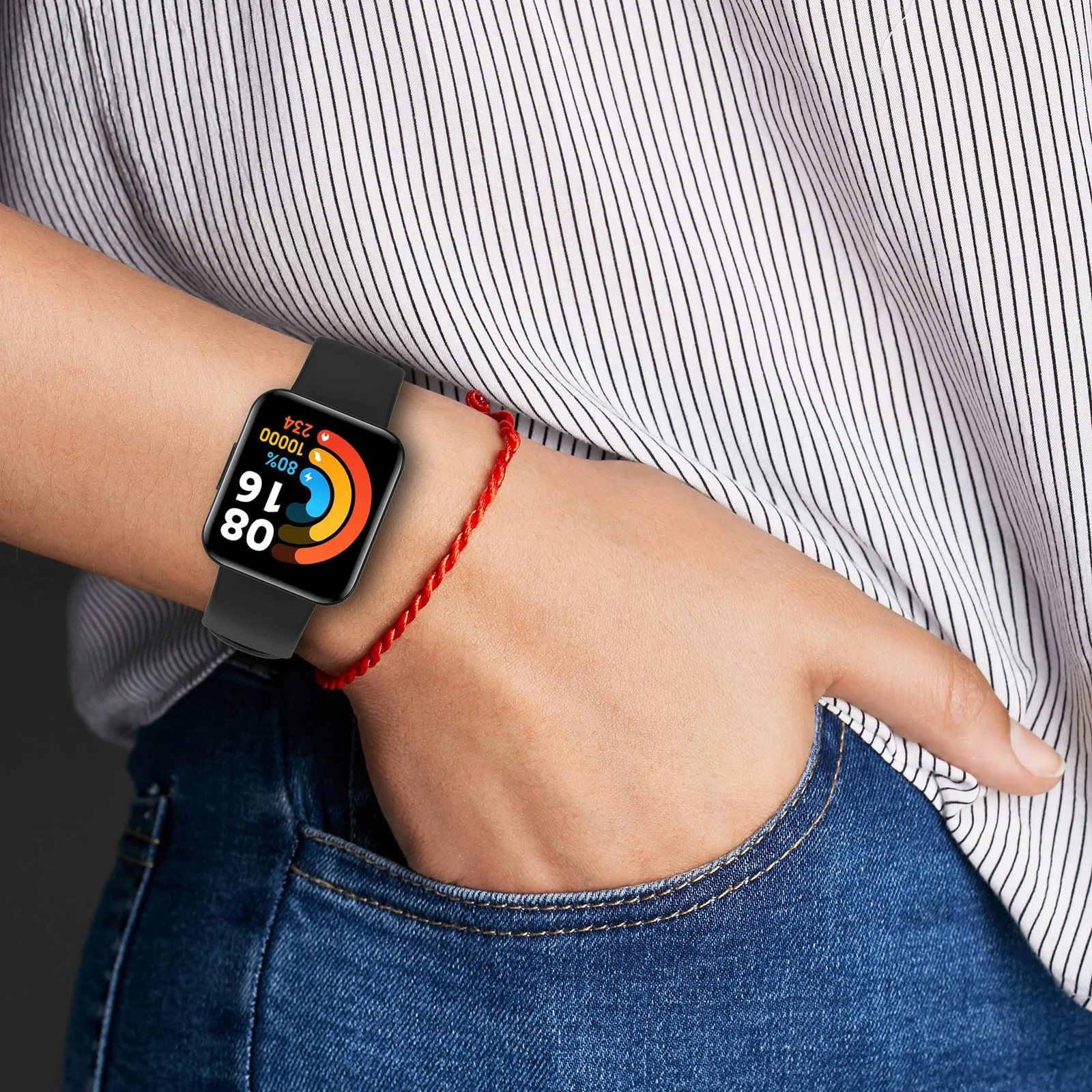 DL3 Mobilak Strap Compatible with Xiaomi Redmi Watch 2 Lite/Poco Watch/Redmi Watch 2 / Horloge 2 Soft Replacement Sport Silicone Strap - Black