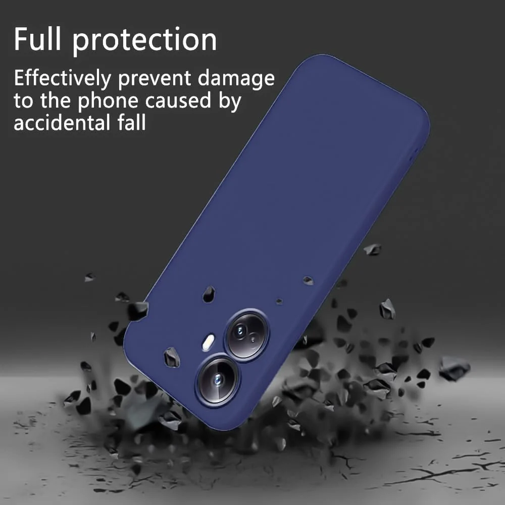 DL3 Mobilak Silicone Protective Case for realme 10 pro plus, Shock-absorbing protection, Scratch-resistant surface, Soft microfiber lining - Blue 1