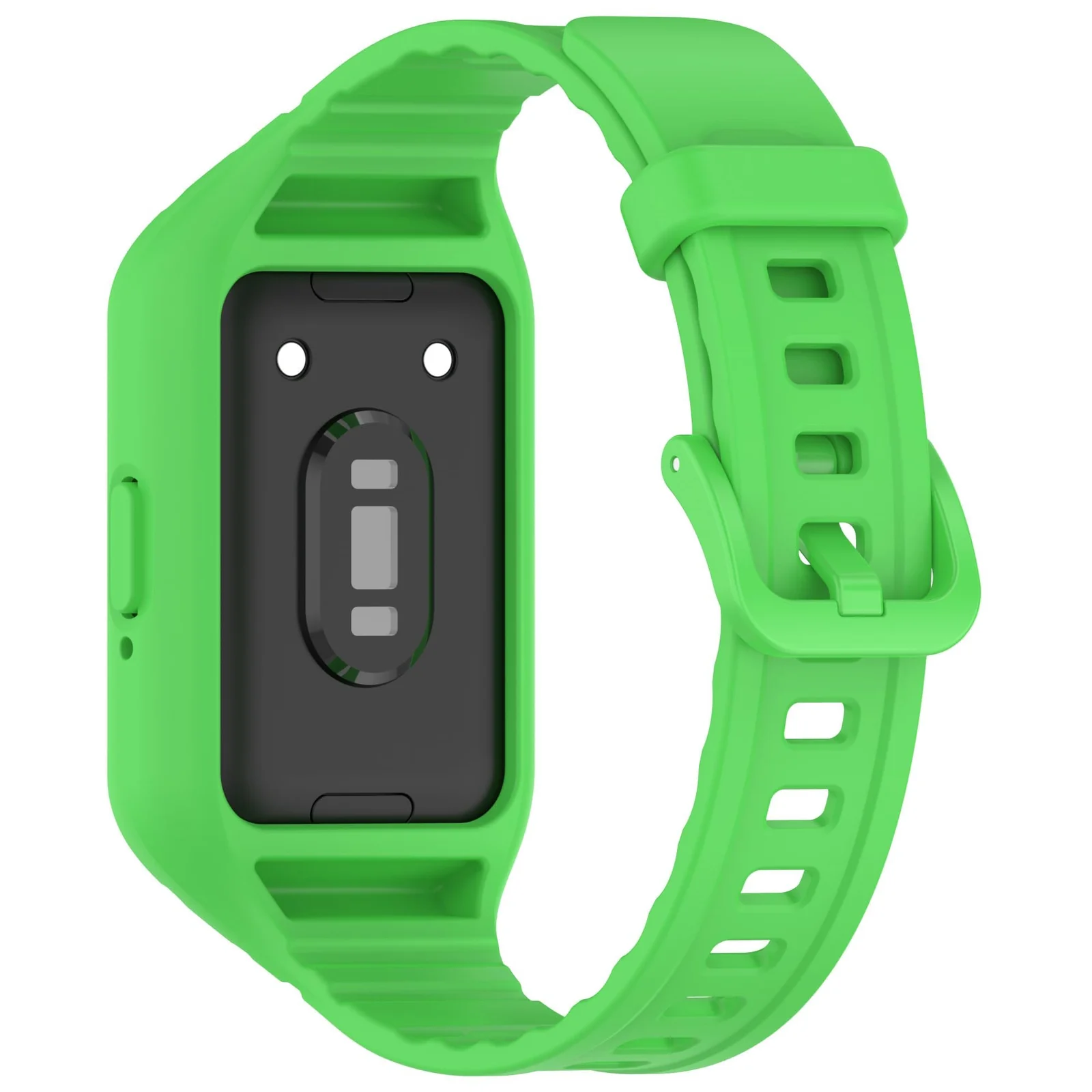 DL3 Mobilak Strap Compatible with Samsung Galaxy Fit 3 SM-R390, Silicone Sport Band Replacement Watchband with Bumper Case for Samsung Galaxy Fit 3, Adjustable Wristband - Neon Green