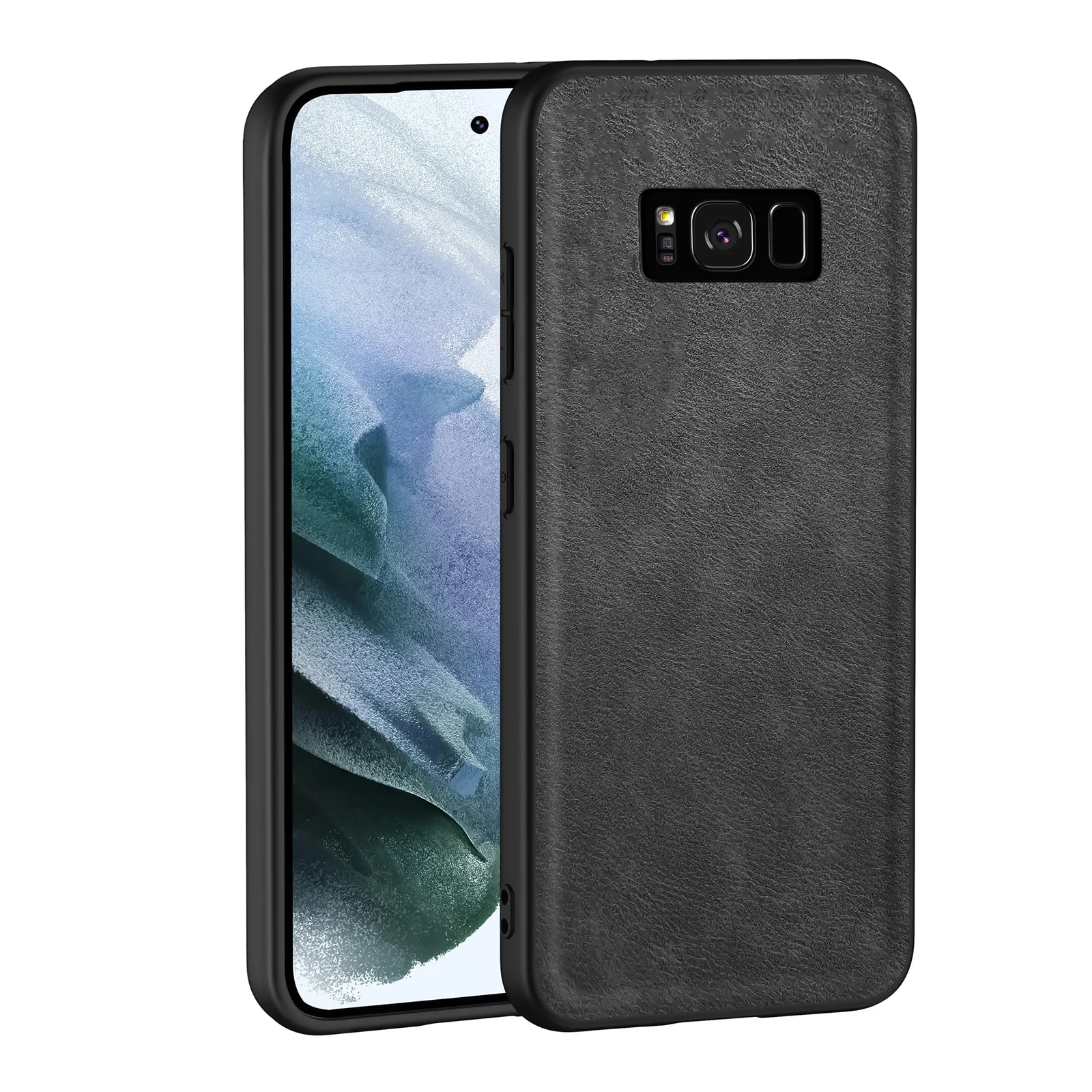 Dl3 Mobilak Case for Samsung Galaxy S8 Plus Leather Case,Anti-Drop, Anti-Shock, Non-Slip Texture,Simple Cell Phong Cover (Blue)