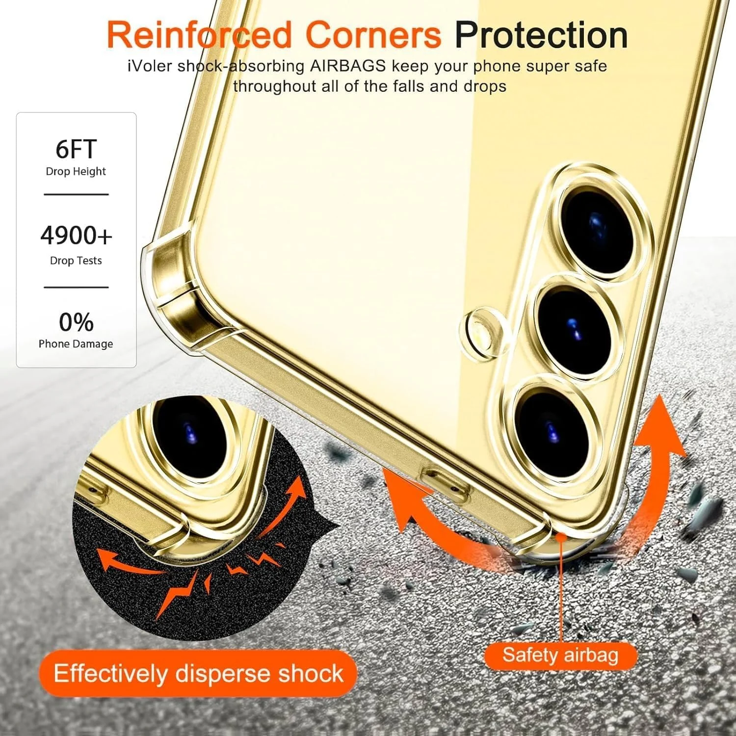 DL3 MOBILAK Case Compatible with Samsung Galaxy S25 Plus, Cover SiliconeTransparent TPU Gorilla Anti-shock Protector Camera Shockproof Corners - Clear