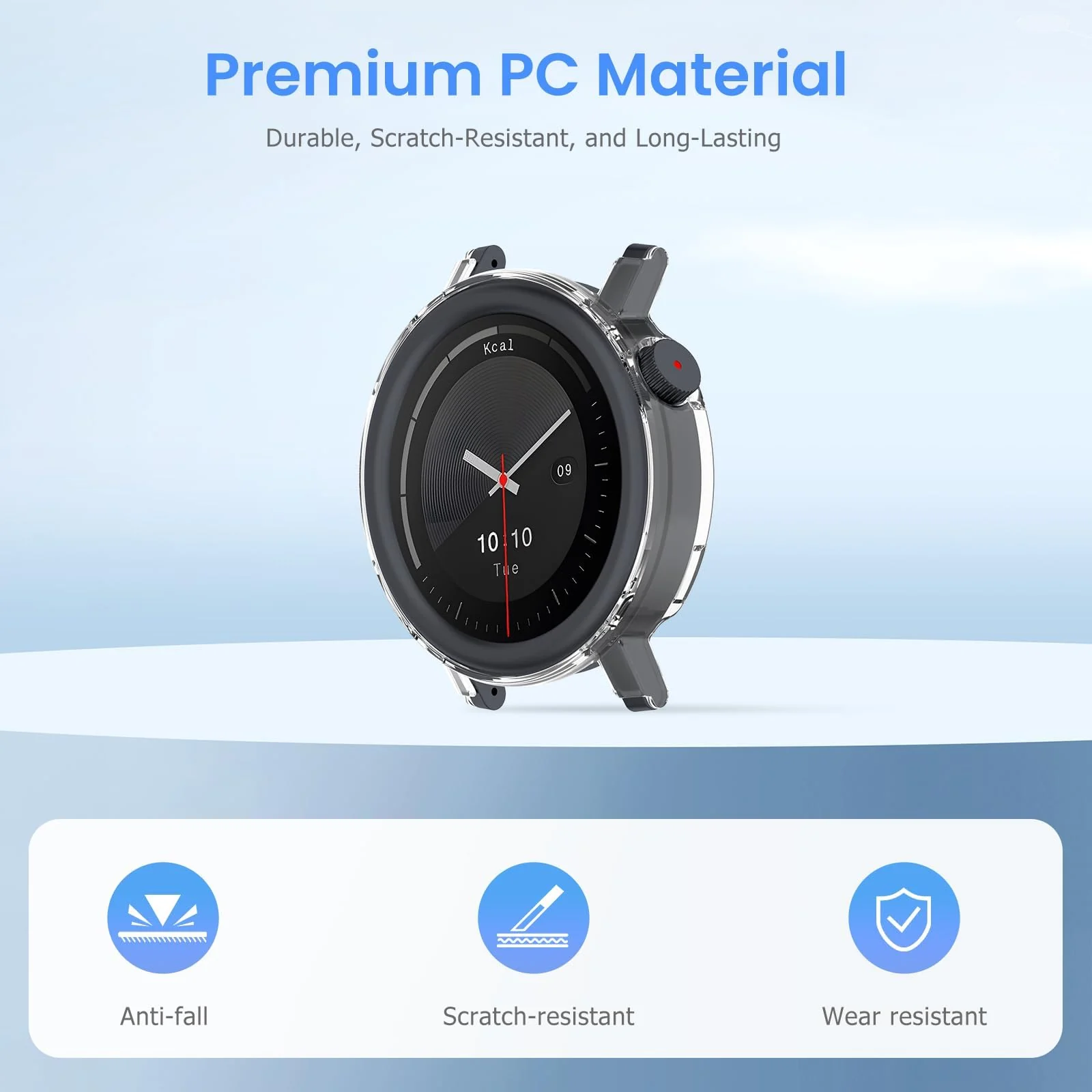 DL3 Mobilak Cover Compatible with CMF by Nothing Watch Pro 3, Hard PC Case, Half Pack Protection, Case Compatible with CMF by Nothing Watch Pro 3 - Clear