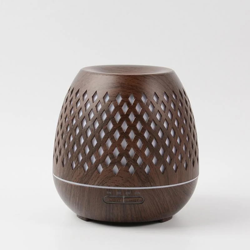 Mobigon Essential Oil Diffuser, Aromatherapy Diffuser 500ml with Remote Control, 4 Timer & Auto-Off Safety Switch, 7 Color LED Lights Mode, 10 Hours Quiet Humidifier for Bedroom - E.Dark Woody
