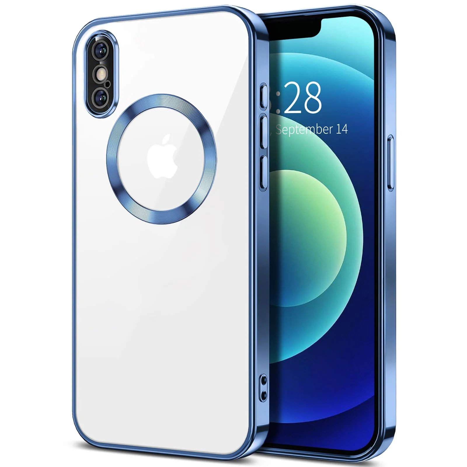 DL3 Mobilak Plated-Edge TPU Protective Case with Camera Protection for iPhone XS Max - Metallic Blue