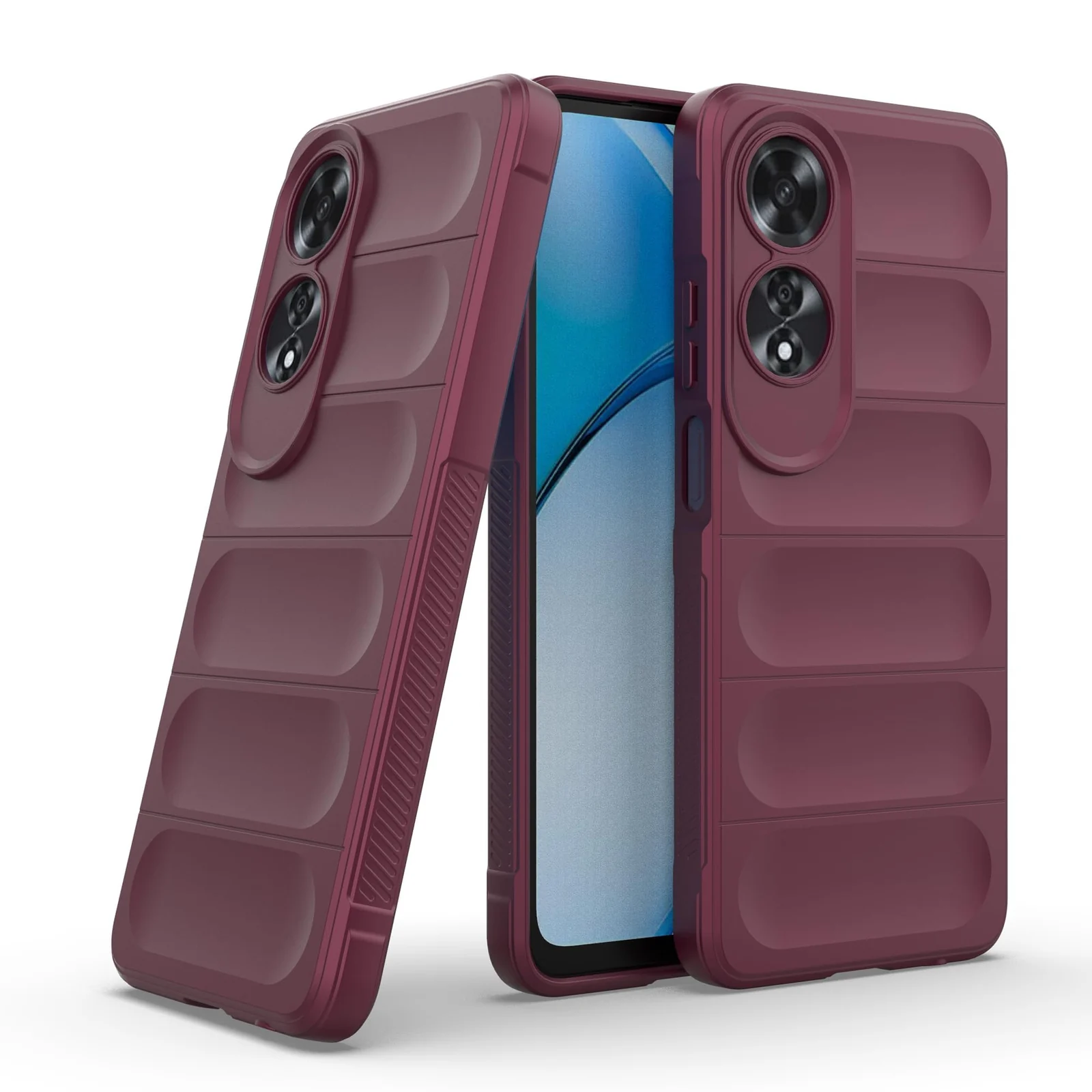 DL3 Mobilak Rugged Protective Case for OPPO A60 4G, Camera protection, Shock-absorbing protection, Non-slip grip - Wine Red