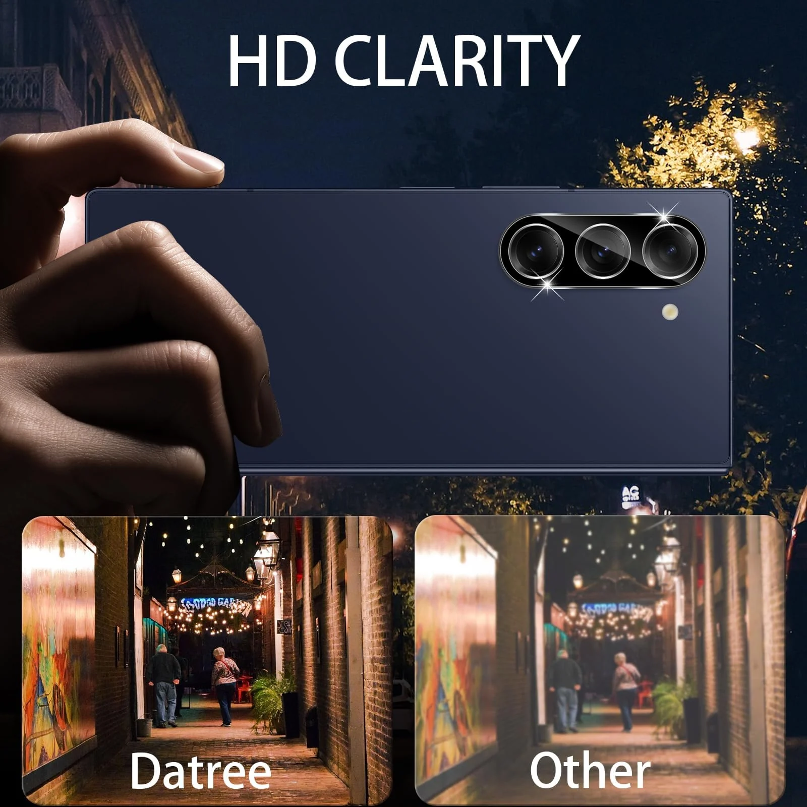DL3 Mobilak Samsung Galaxy Z fold 6 Camera Lens Protector Tempered Glass Screen Protector HD [Full Coverage][Anti-Scratch] Drop Protection Ultra Clear/Thin Lens Protector Case - Black