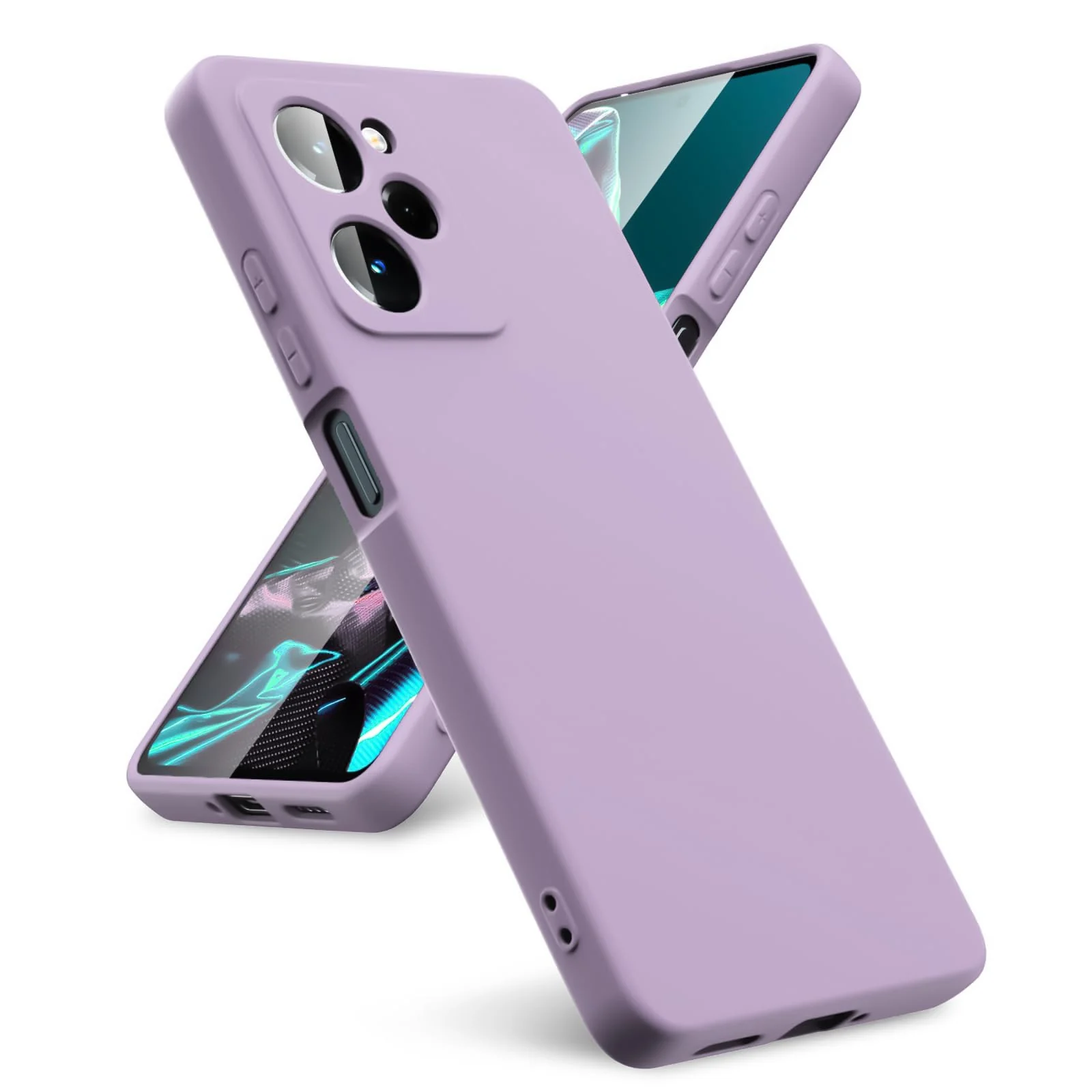 DL3 Mobilak Soft Silicone Protective Case for POCO X5 Pro 5G with Microfiber Lining and Shockproof Design - Lavender