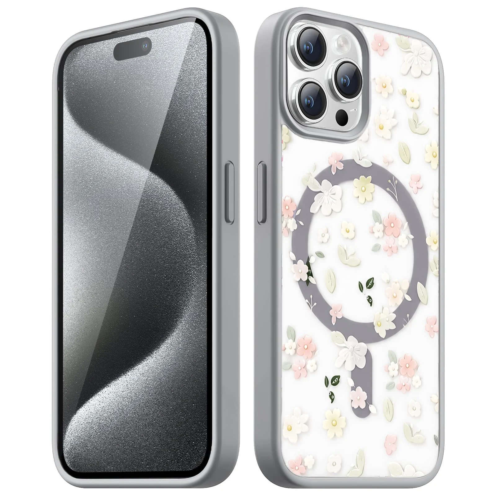 Dl3 Mobilak Case Magnetic Crystal Clear for iPhone 15 Pro Max (6.7 Inch) Case, [Compatible with MagSafe] (Deep Purple)