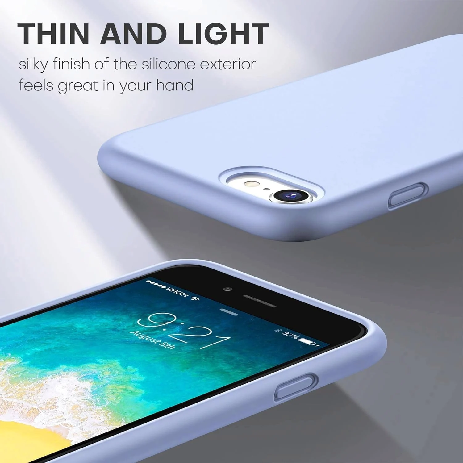 DL3 Mobilak Liquid Silicone Protective Case for iPhone 6 / 6S with Camera Protection and Microfiber Lining - Baby Blue