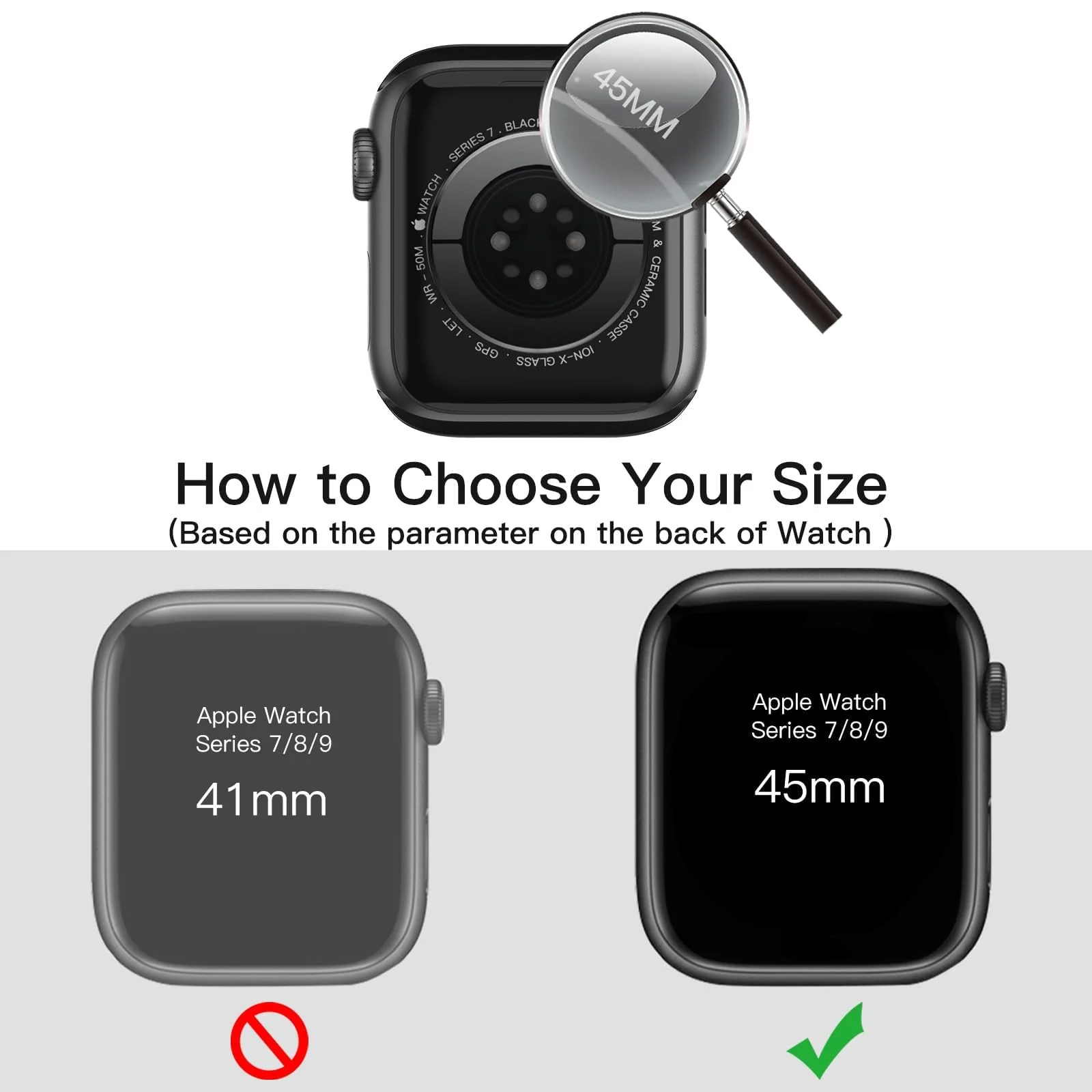 DL3 Mobilak Privacy Case for Apple Watch Series 9/8/7 45mm Screen Protector, Anti-Spy Tempered Glass Film Apple Watch Cover Hard PC Case Bumper for iWatch 45 mm Series 9 8 7 - Clear