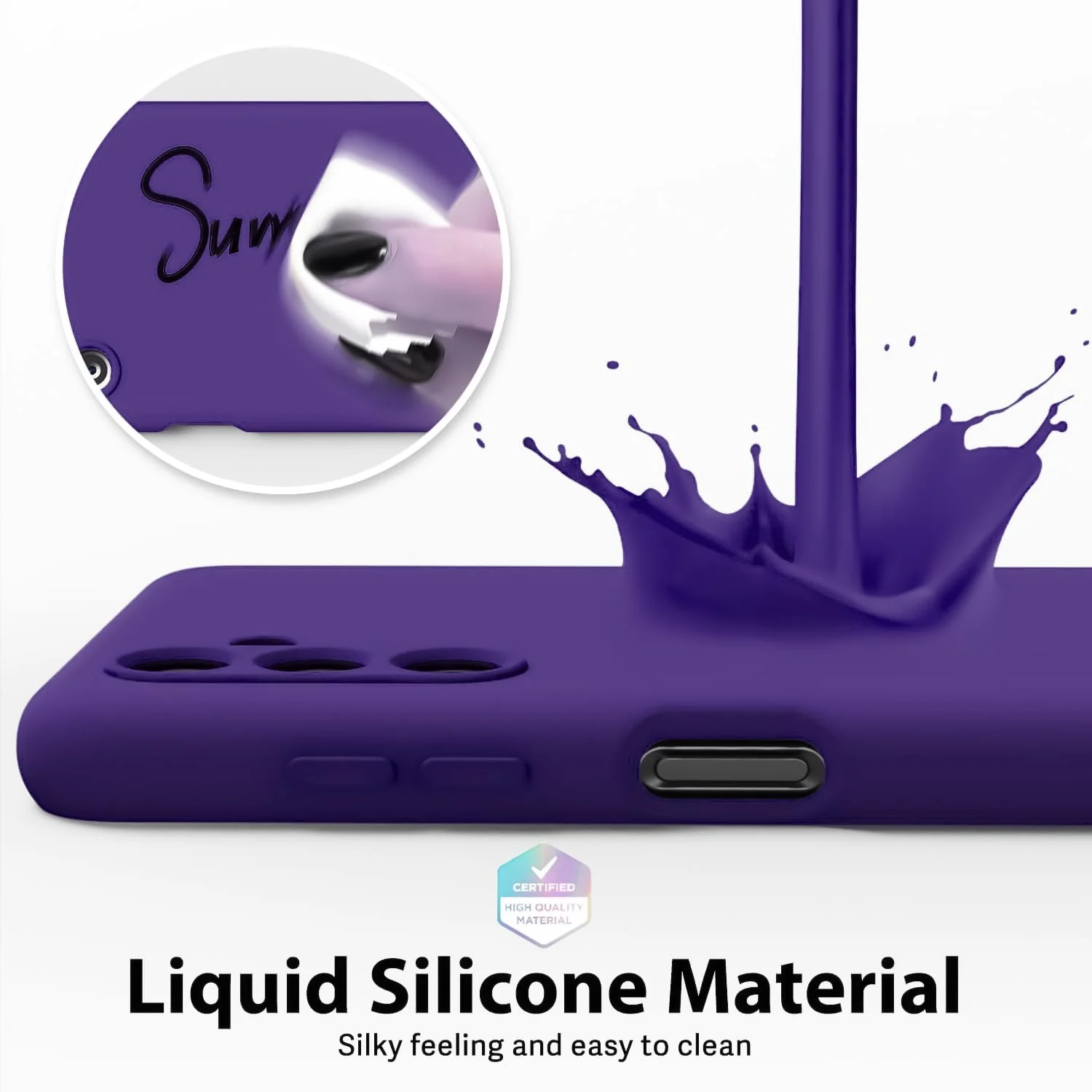 DL3 Mobilak Silicone Protective Case for Samsung Galaxy A35, Shock-absorbing protection, Scratch-resistant surface, Soft microfiber lining - Purple