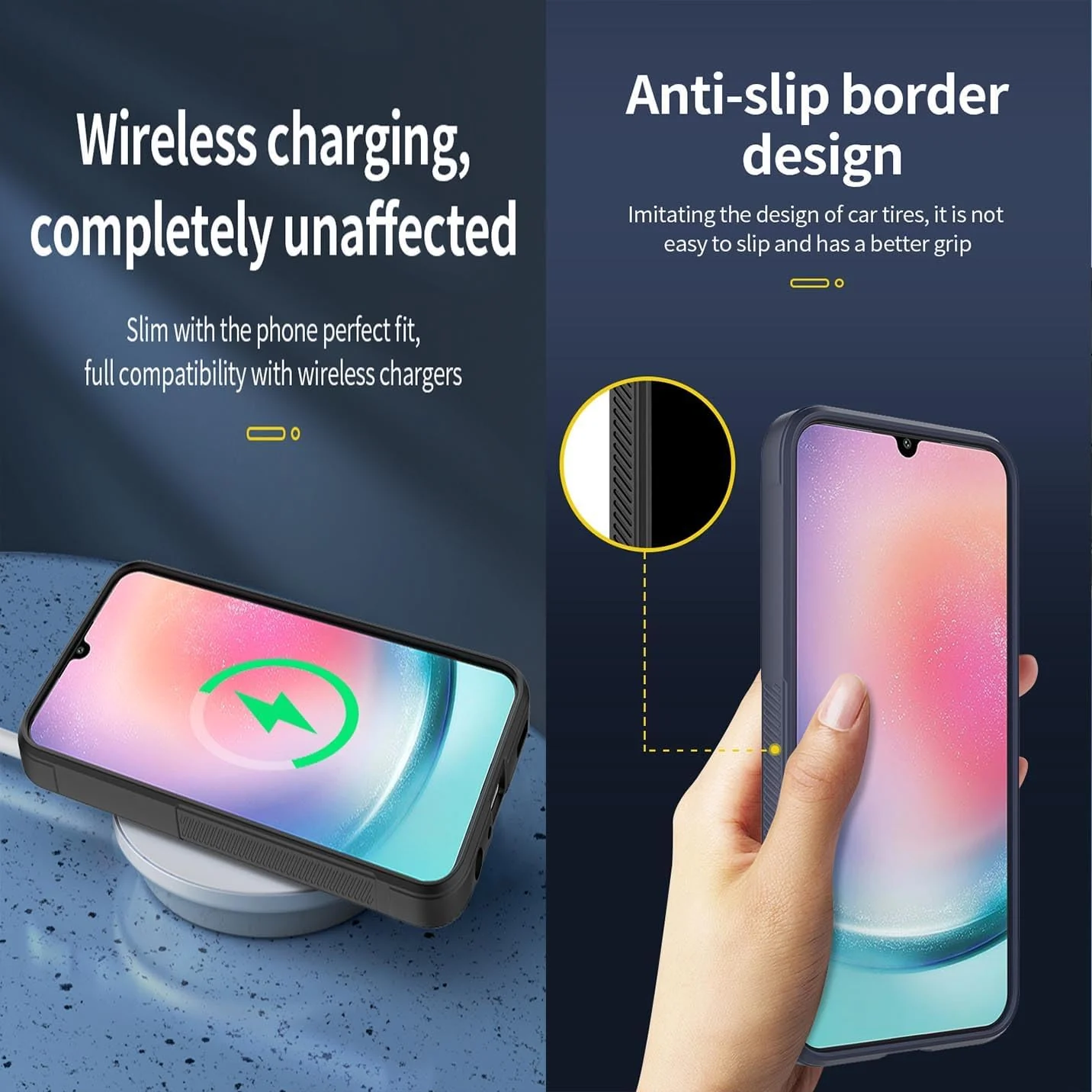 DL3 Mobilak Soft Silicone Protective Case for Samsung Galaxy A25 with Camera Protection and Shockproof Design - Black